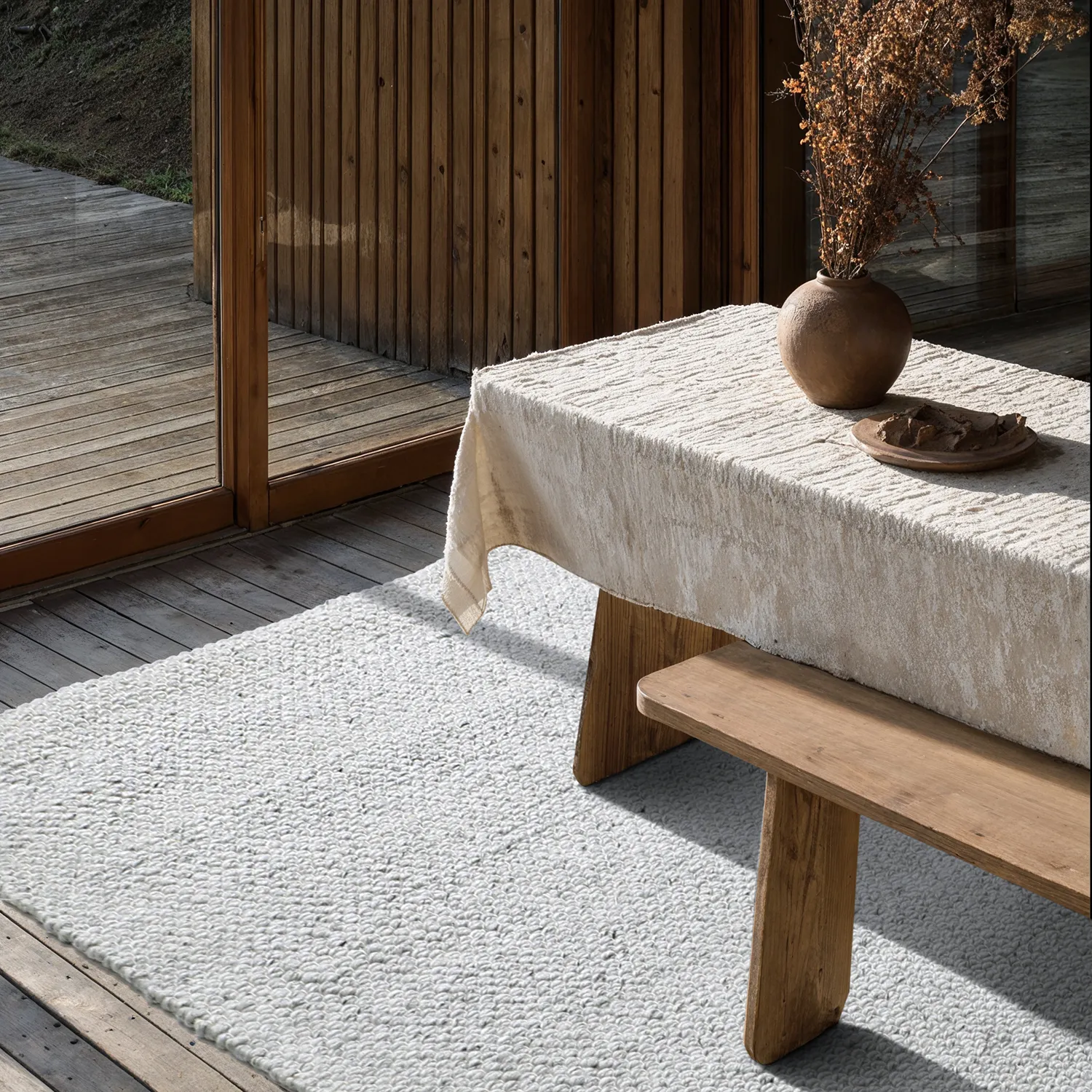 Beltéri és kültéri szőnyeg - Arco Wool Look (szürke/bézs)