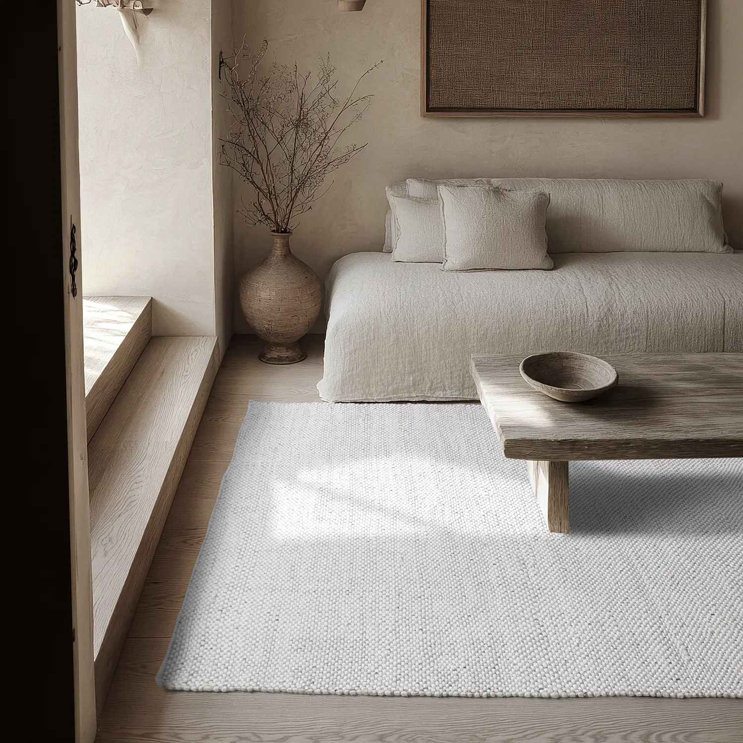 Beltéri és kültéri szőnyeg - Orta Wool Look (világosszürke)