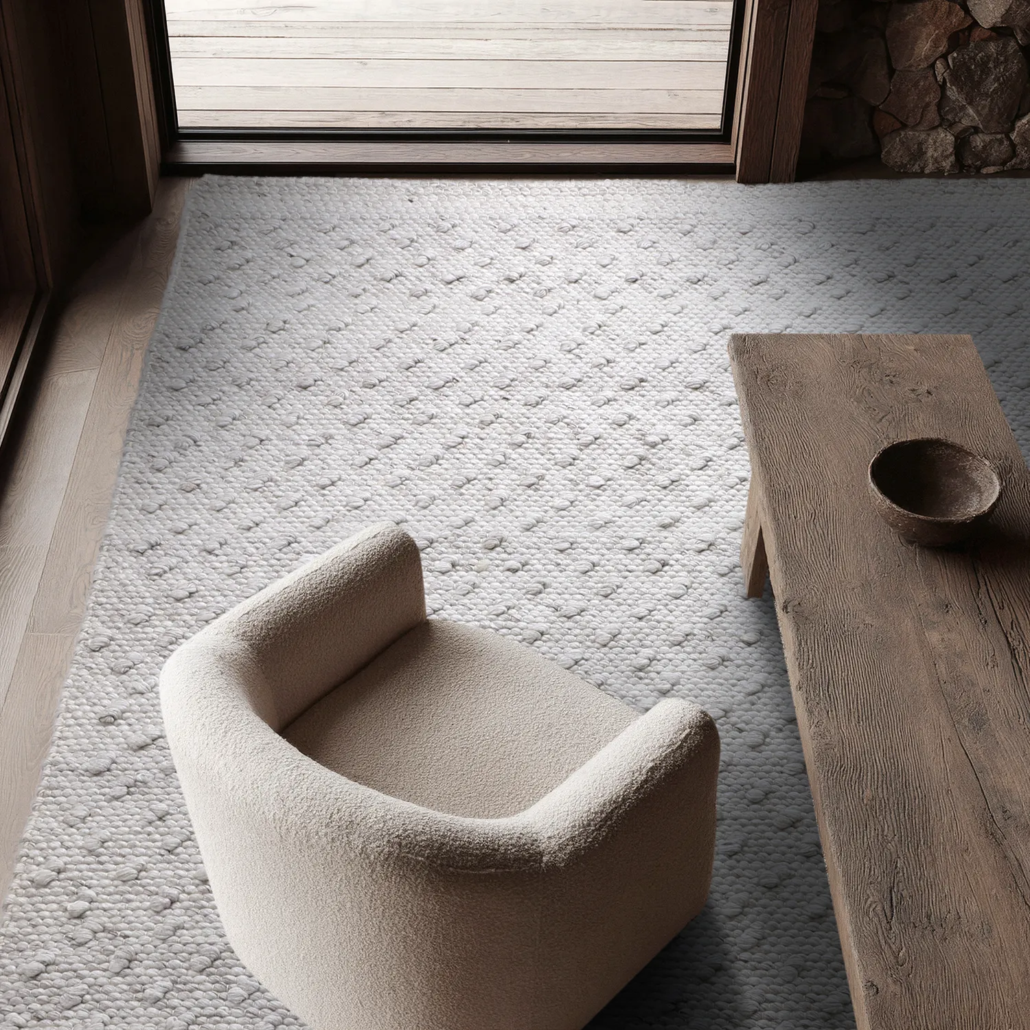 Beltéri és kültéri szőnyeg - Todi Wool Look (szürke/bézs)