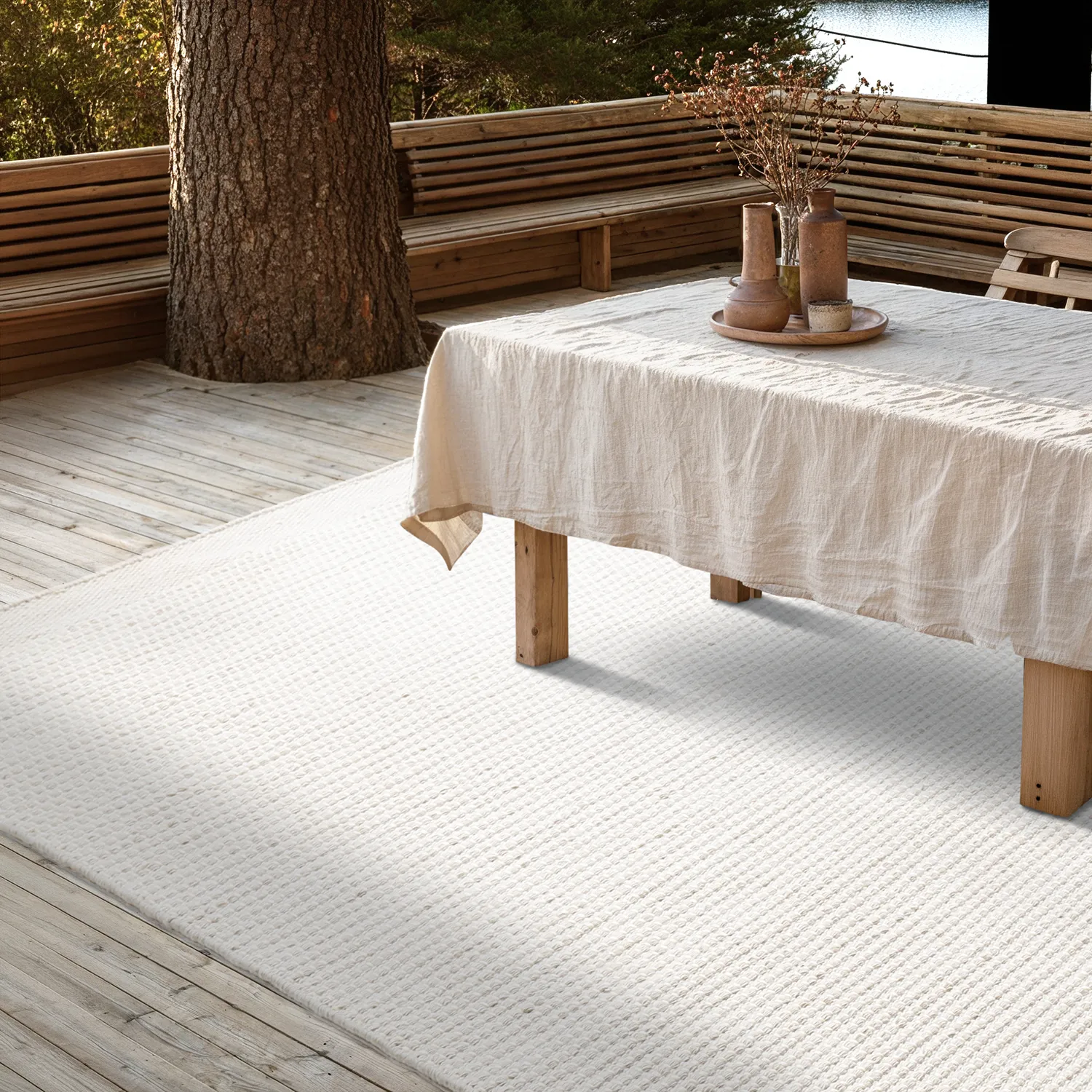 Beltéri és kültéri szőnyeg - Coastal Wool Look (krém)