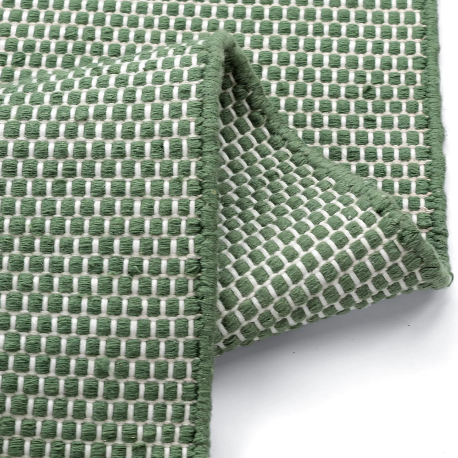Beltéri és kültéri szőnyeg - Coastal Wool Look (zöld/fehér)