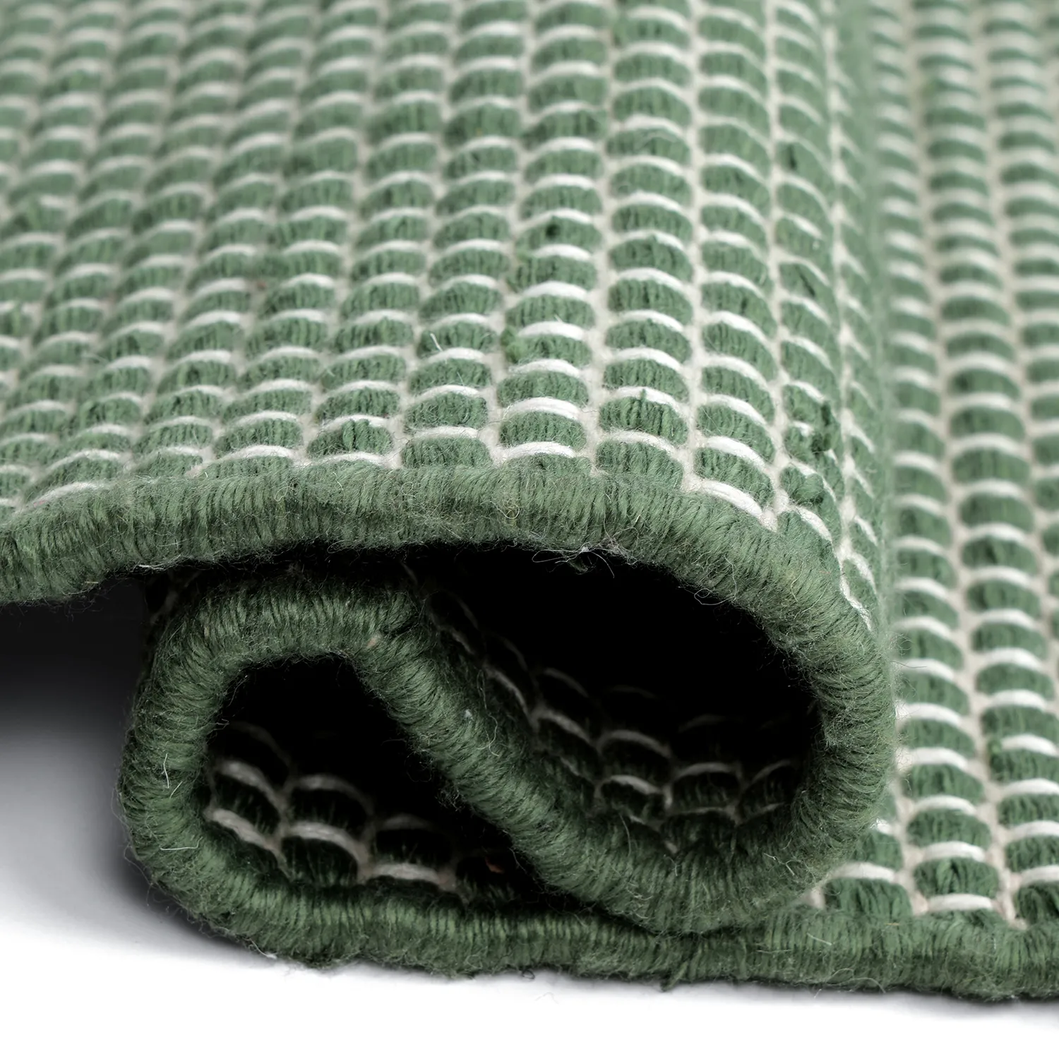 Beltéri és kültéri szőnyeg - Coastal Wool Look (zöld/fehér)