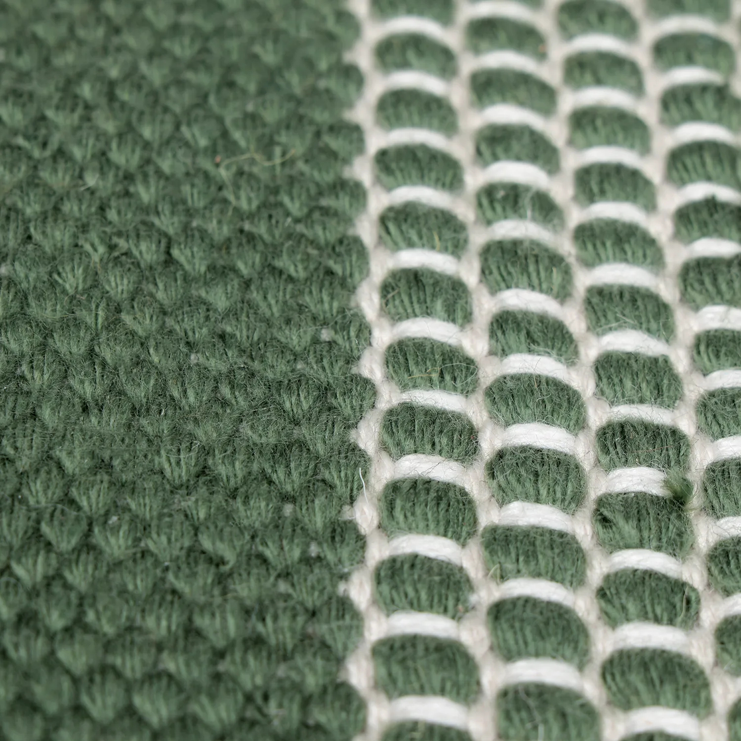 Beltéri és kültéri szőnyeg - Coastal Wool Look (zöld/fehér)