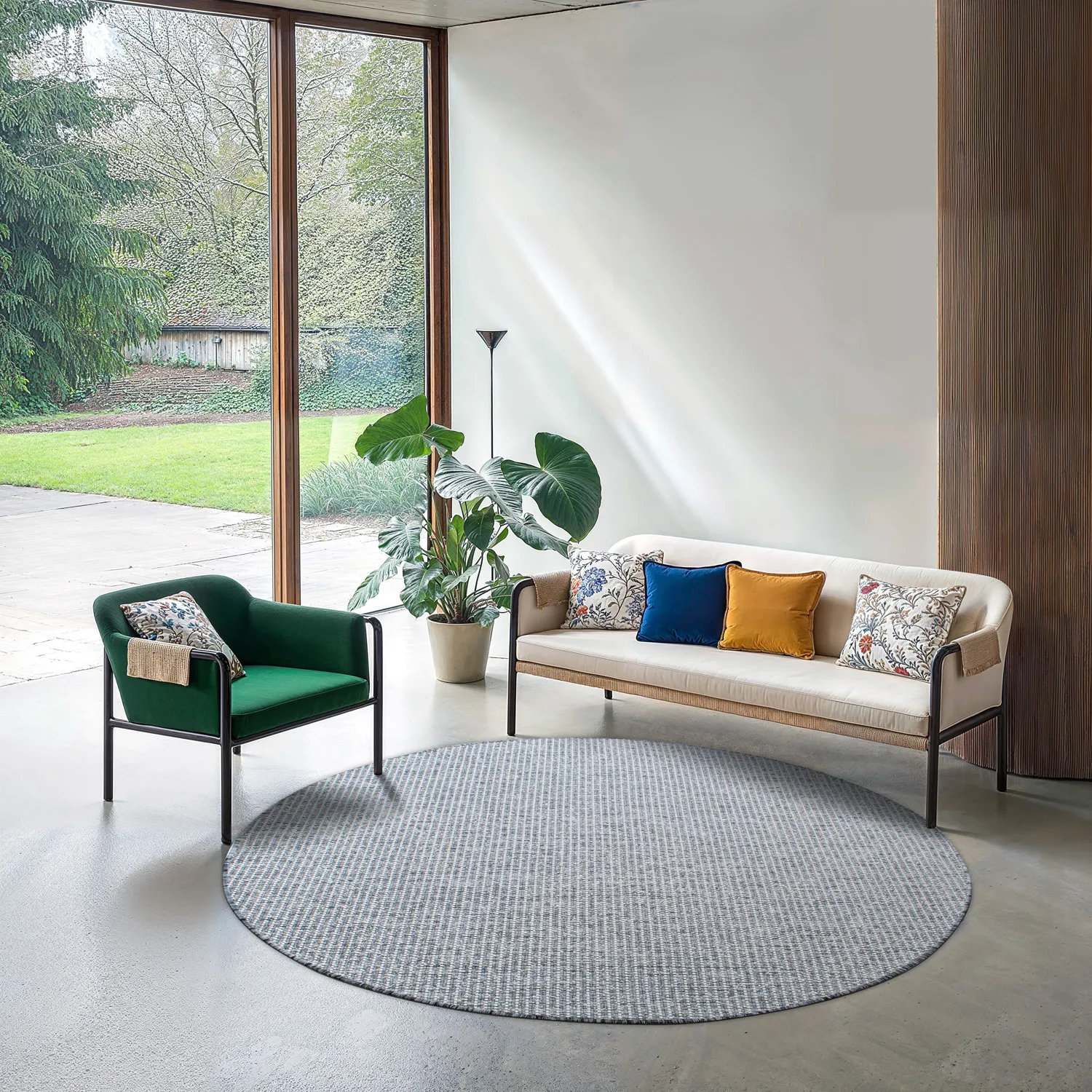 Kerek szőnyeg - Bergen (ezüst)