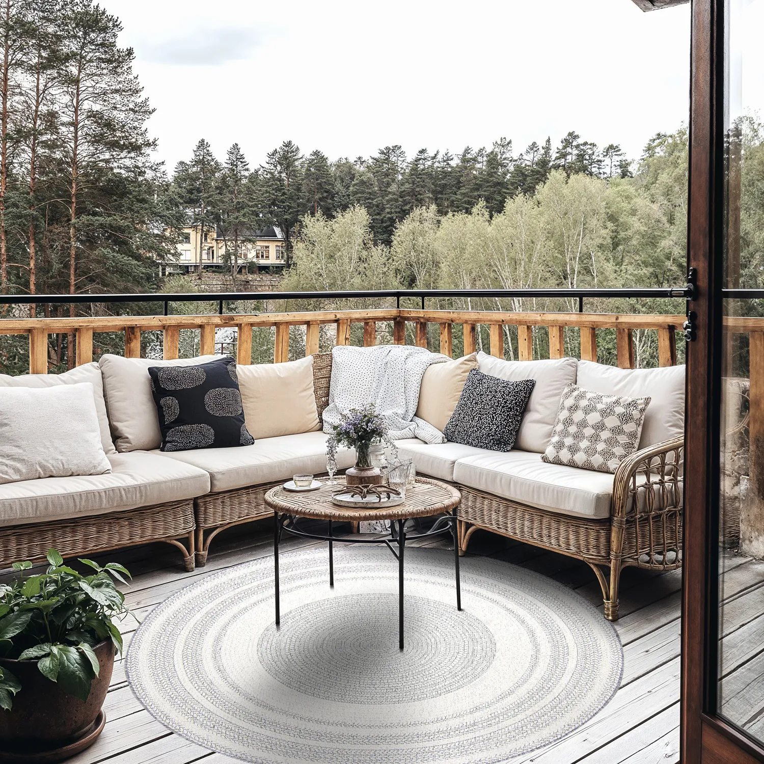 Kerek szőnyeg - Indoor/Outdoor Angus (szürke)