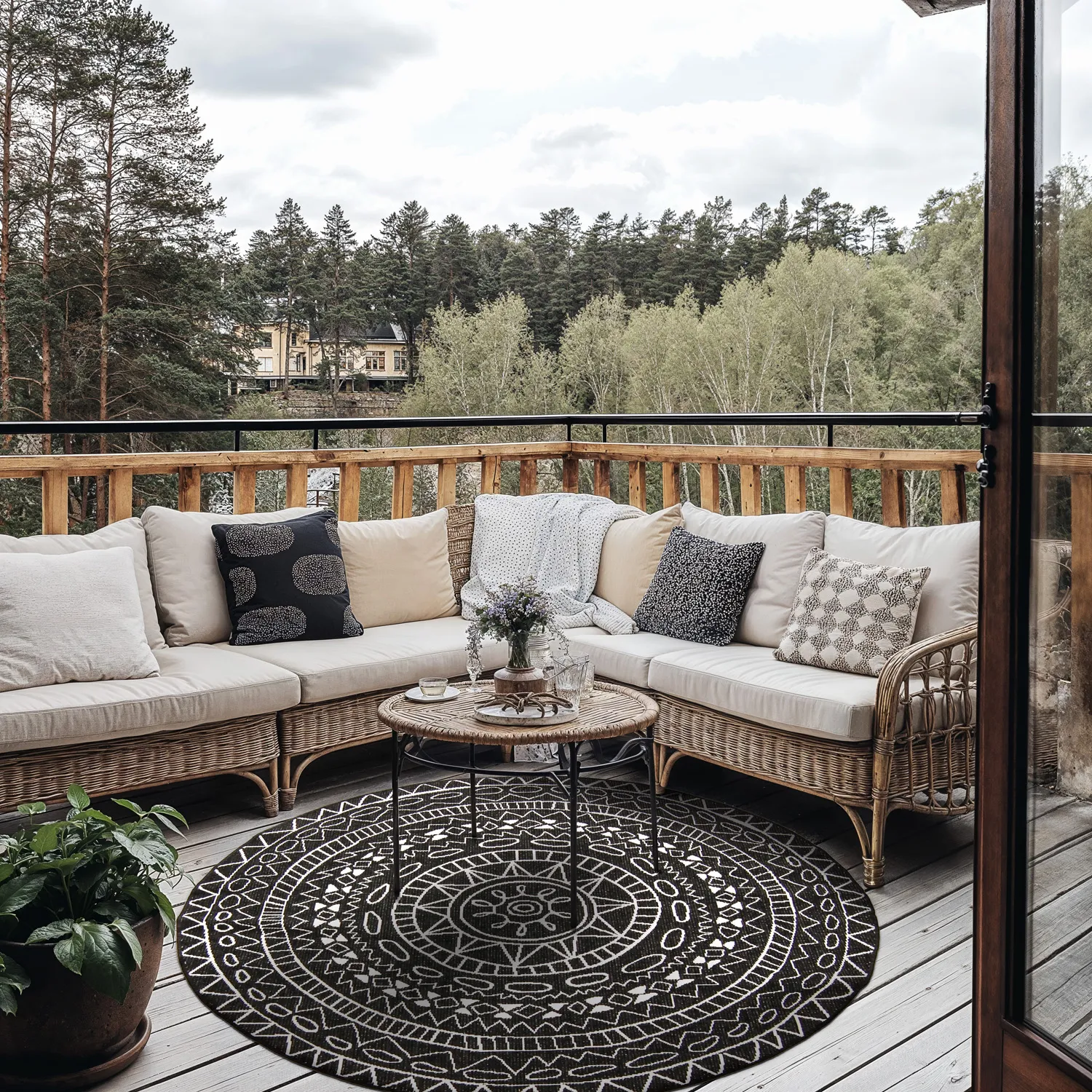 Kerek szőnyeg - Brussels Diamond (fekete)