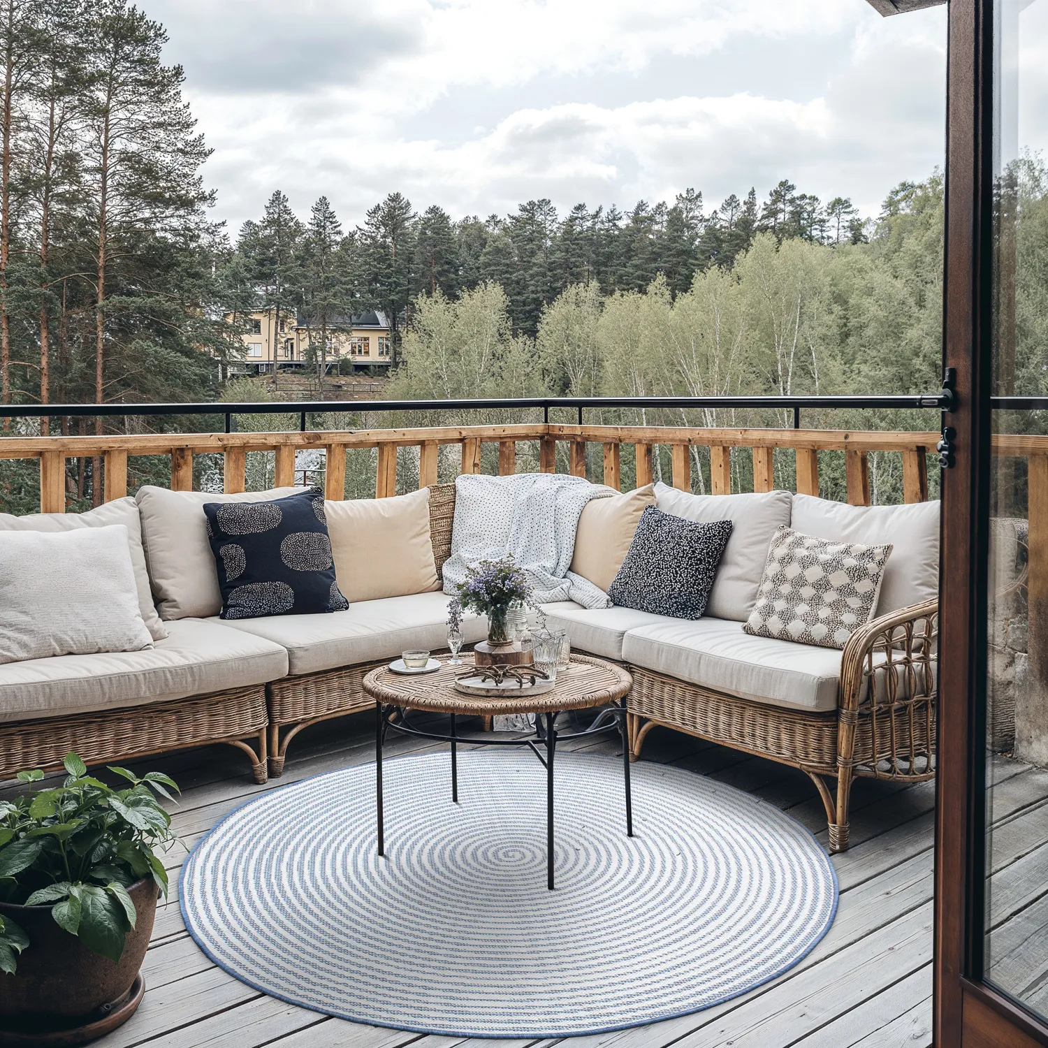 Kerek szőnyeg - Ferragudo (kék)