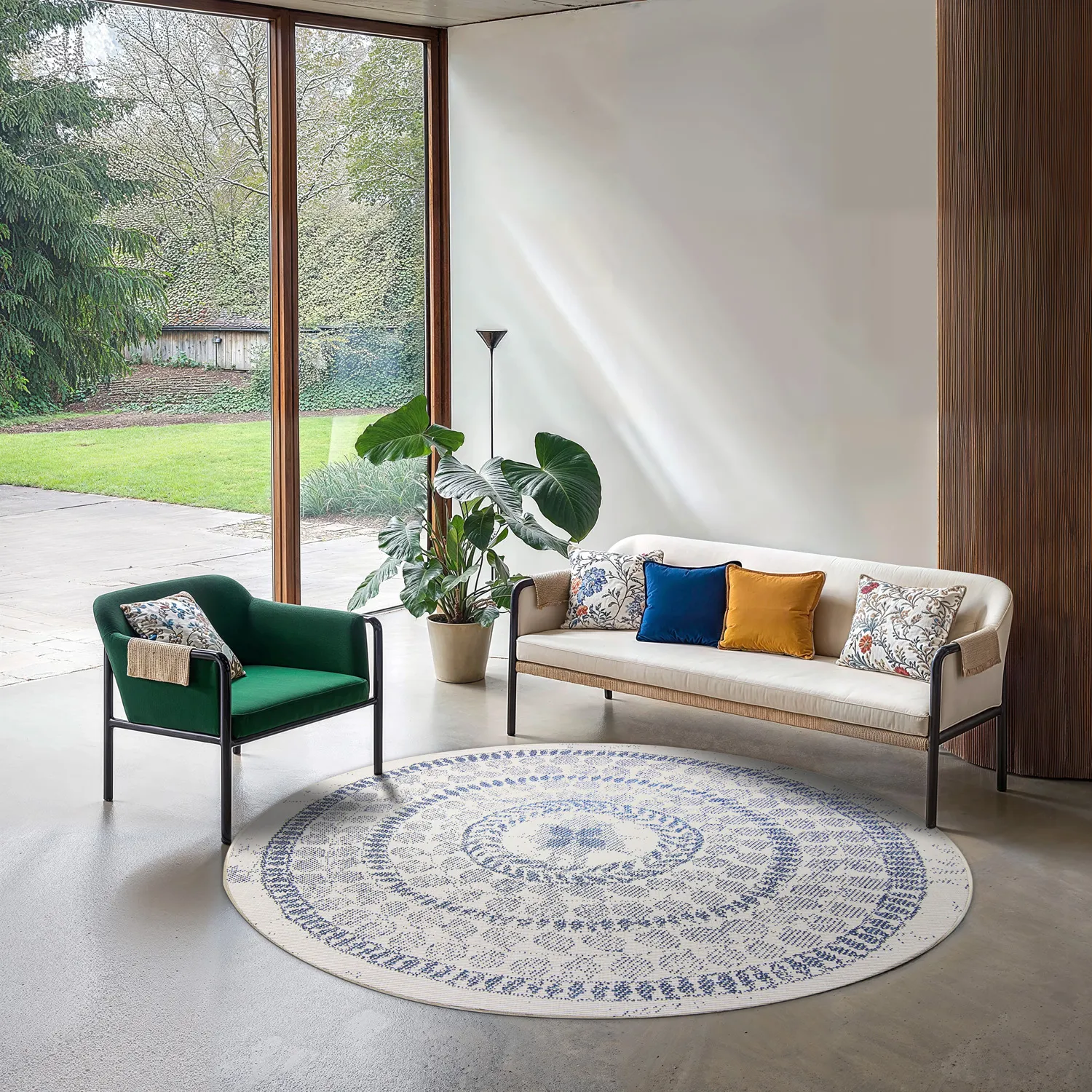 Kerek szőnyeg - Indoor/Outdoor Malcolm (kék)