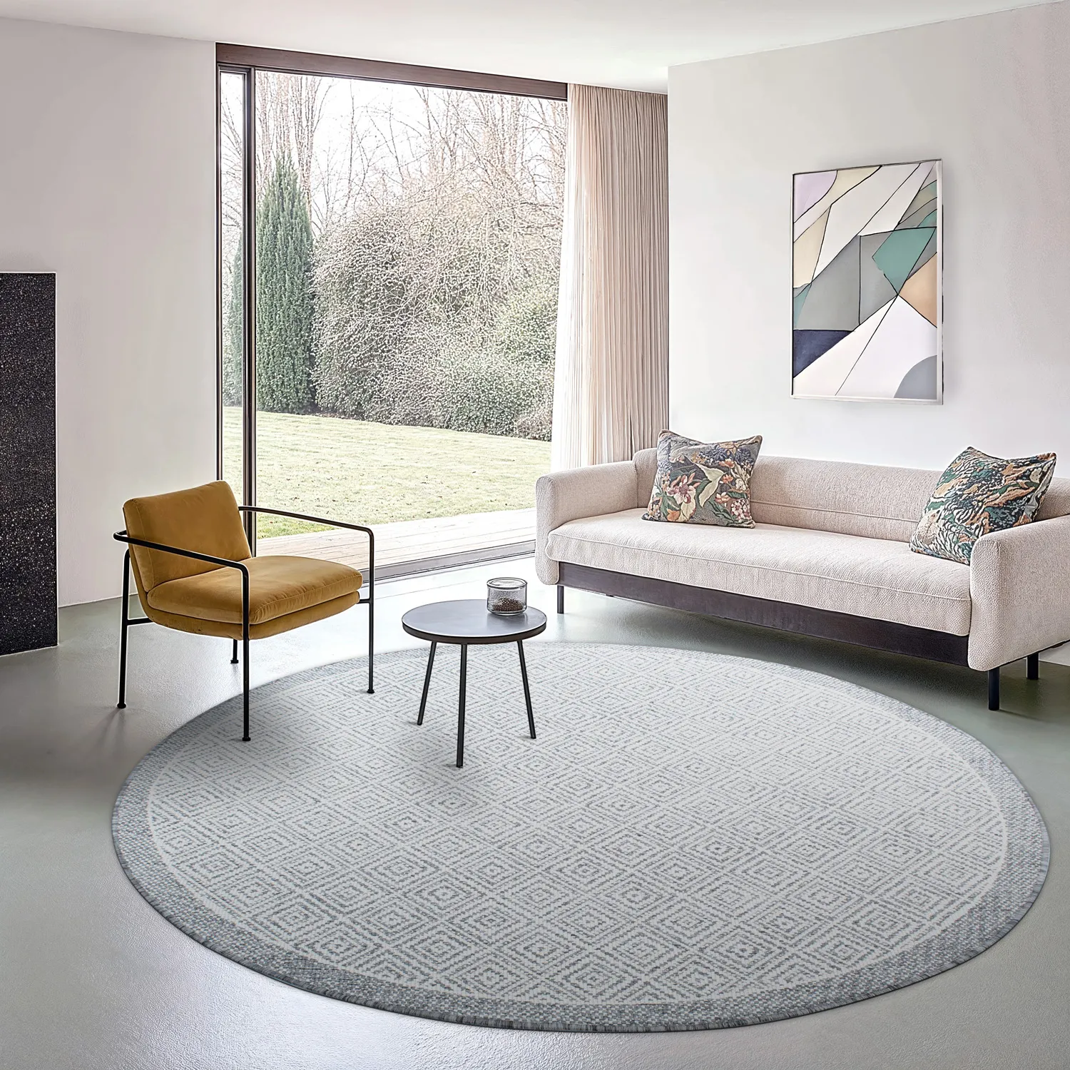 Kerek szőnyeg - Monsaraz (szürke)