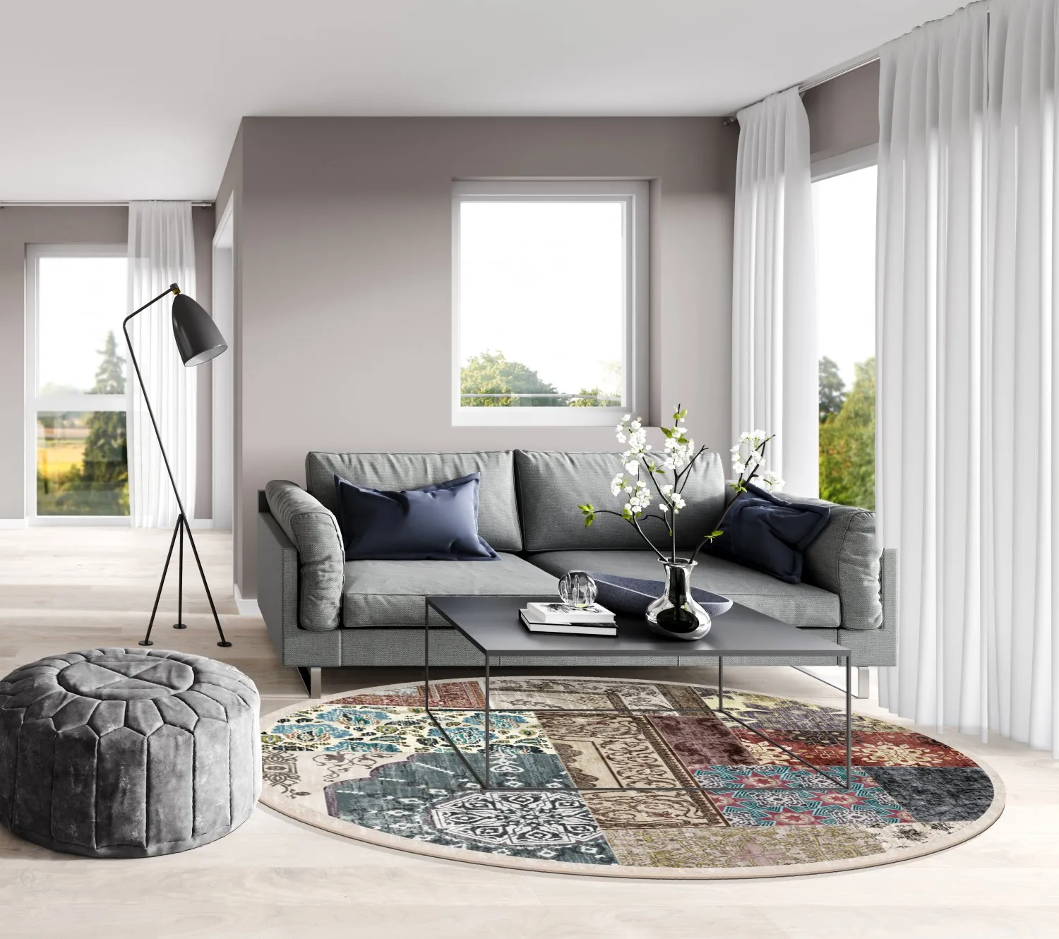 Kerek szőnyeg - Linosa (többszínű)