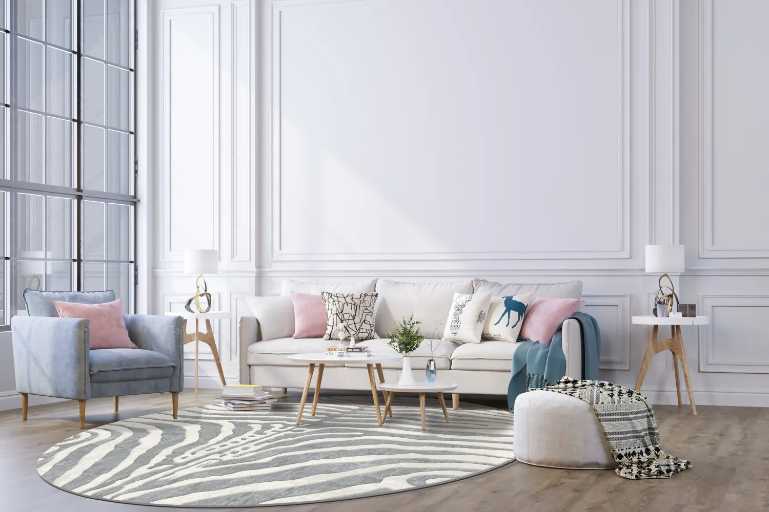 Kerek szőnyeg - Zebra