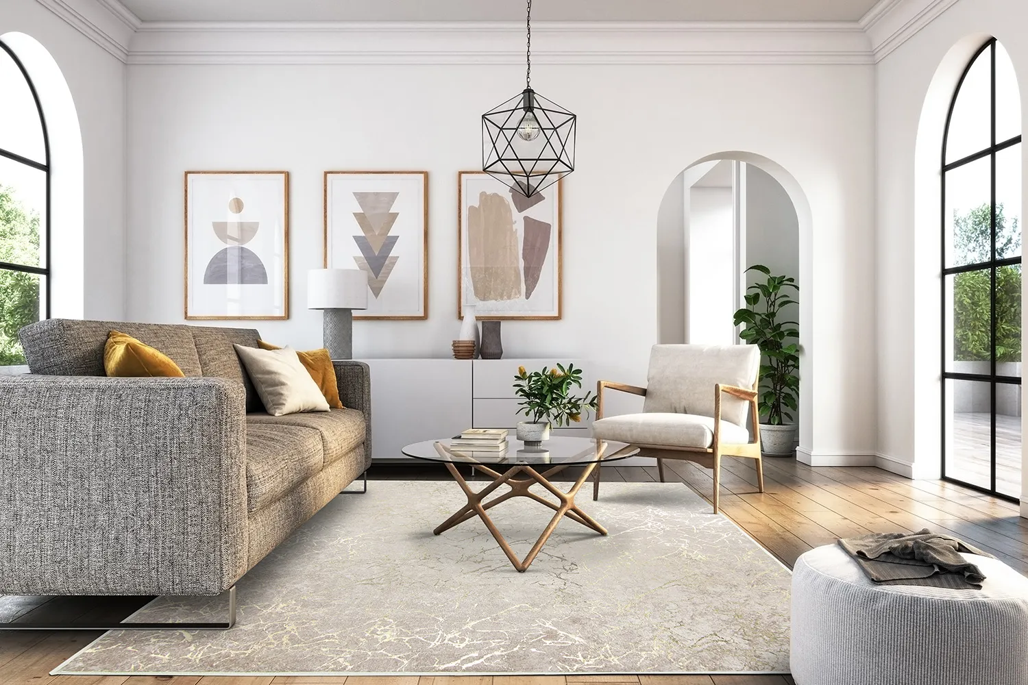 Wilton szőnyeg - Zaria (ljusbarna/arany)