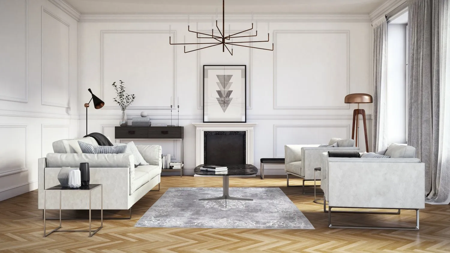 Wilton szőnyeg - Santi (szürke/fehér)