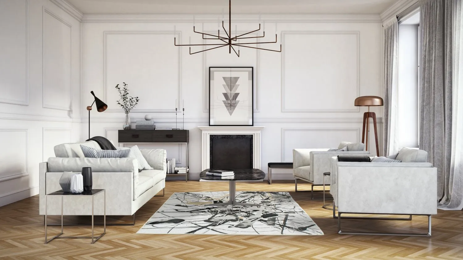 Wilton szőnyeg - Lawrance (szürke/fehér)