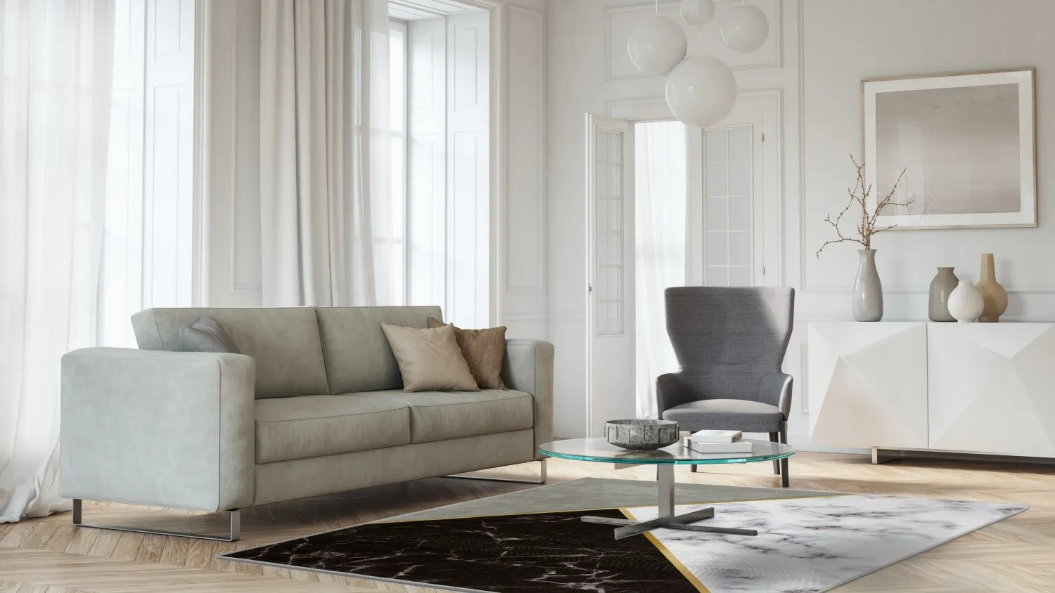 Wilton szőnyeg - Savino (fekete/fehér/szürke)