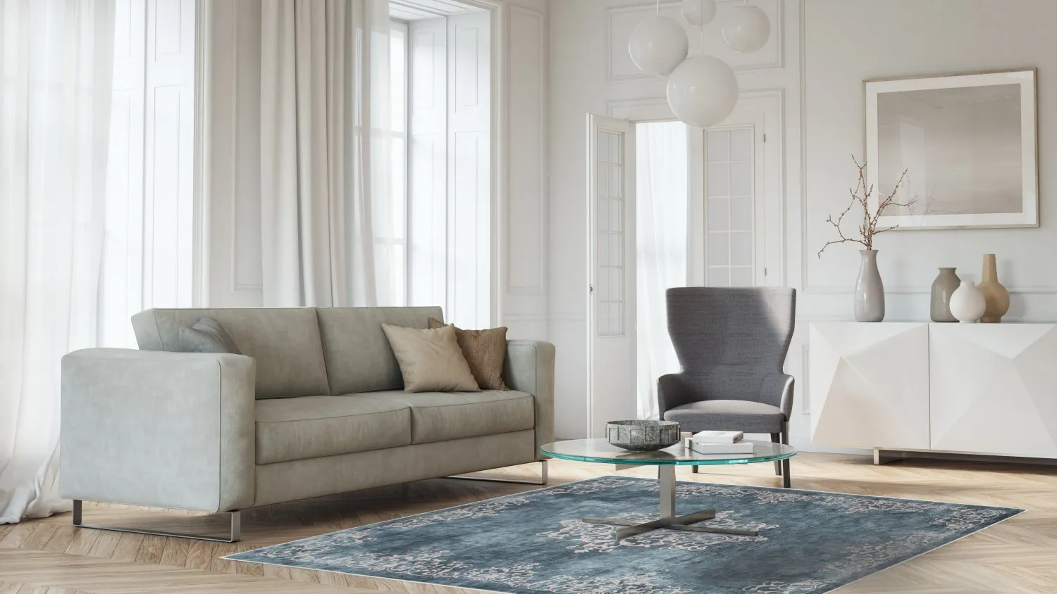 Wilton szőnyeg - Santi (kék/bezs)