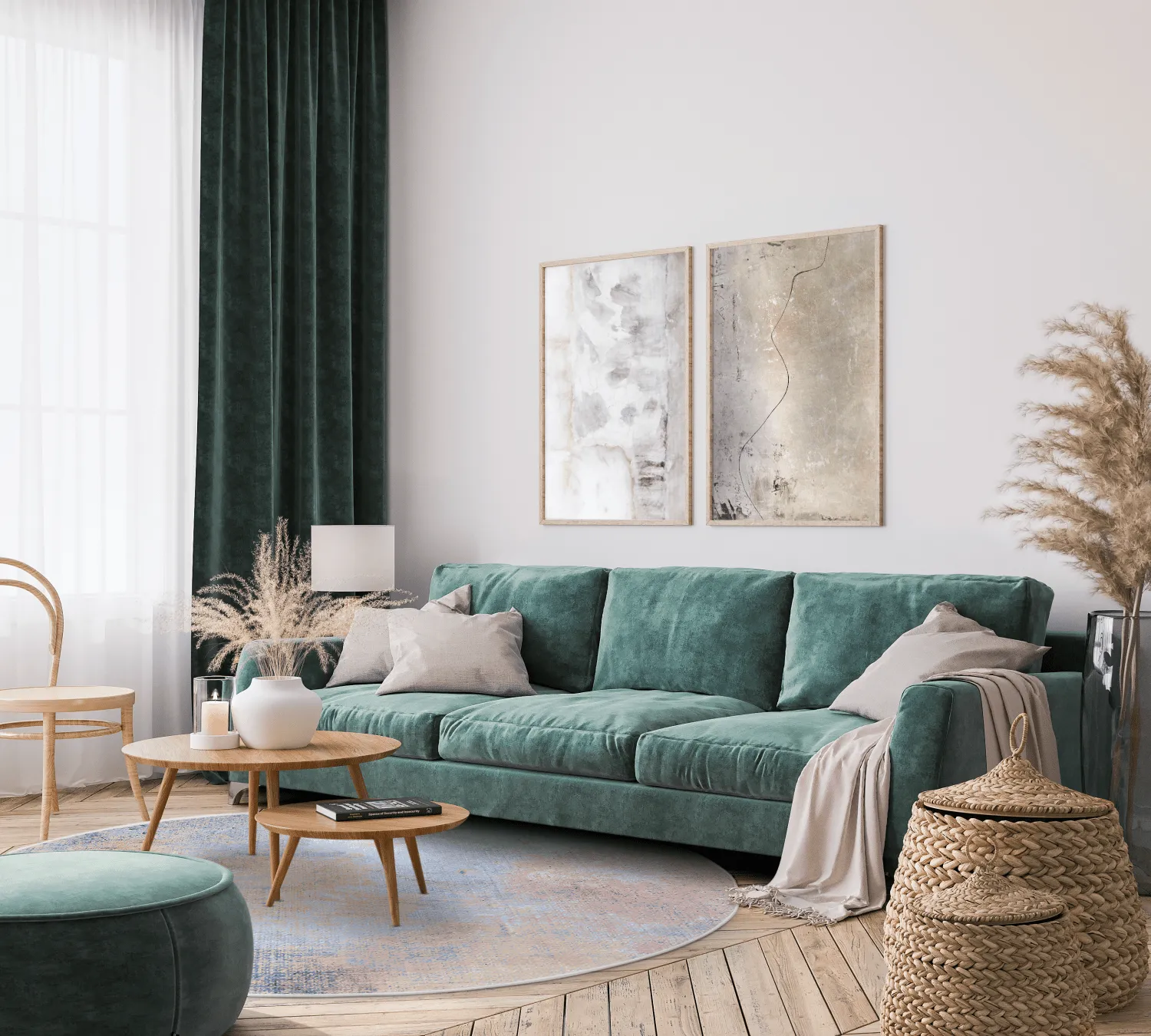 Kerek szőnyeg - Mogoro (ljuskék)