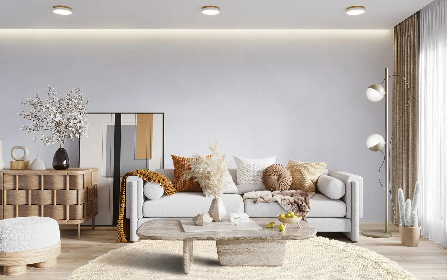 Kerek szőnyeg - Pike (krém)