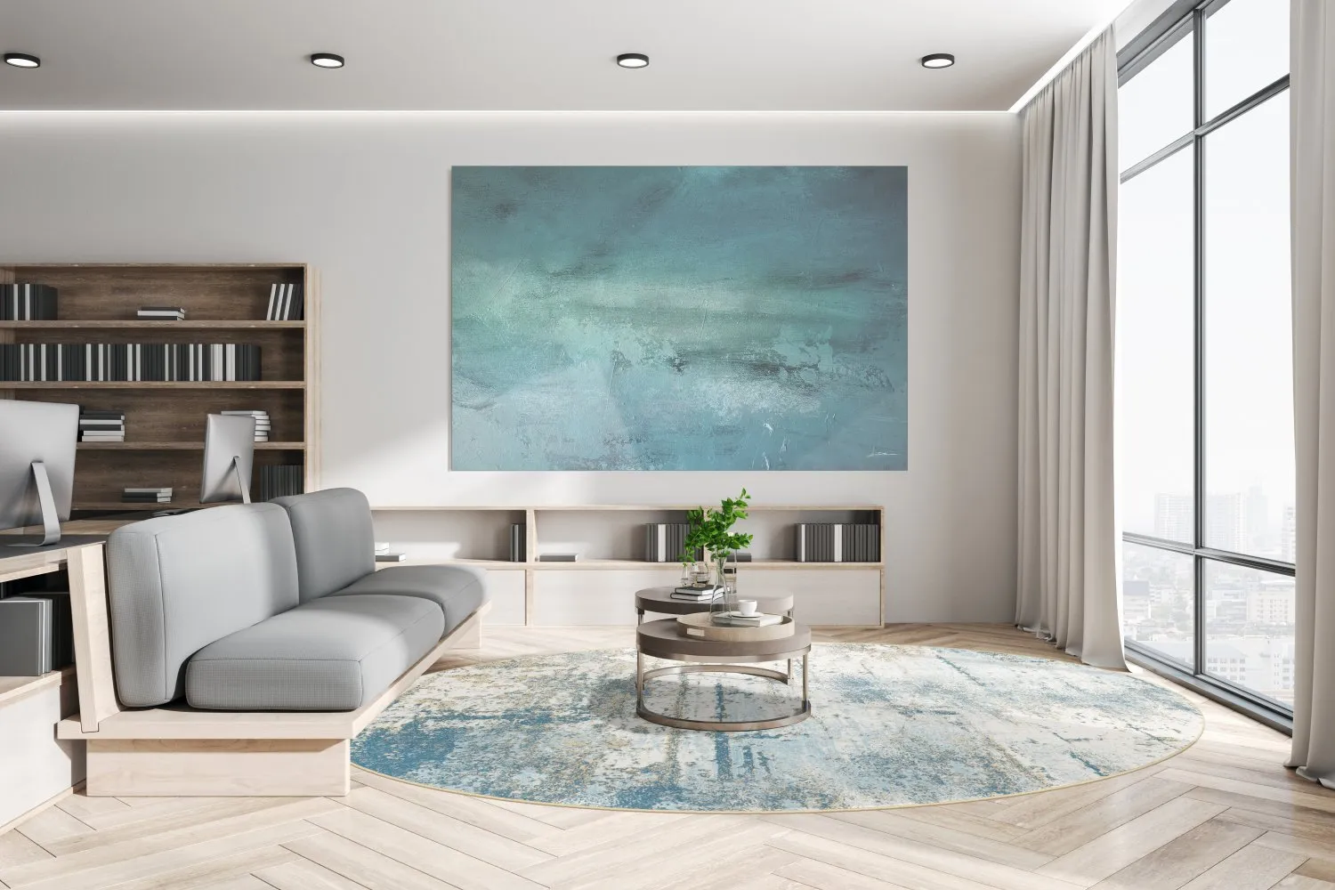 Kerek szőnyeg - Kebira (kék)