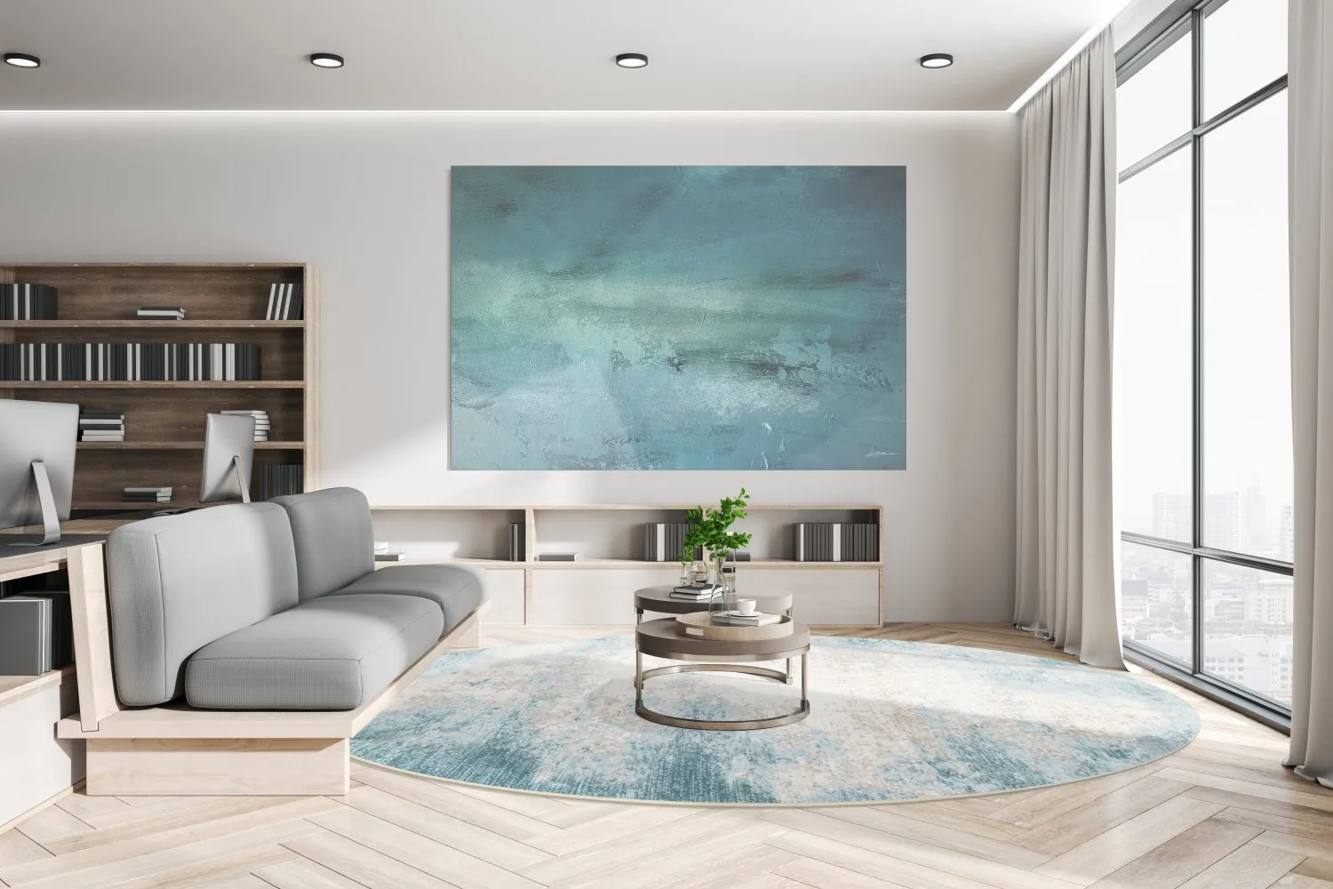 Kerek szőnyeg - Zarzi (kék)