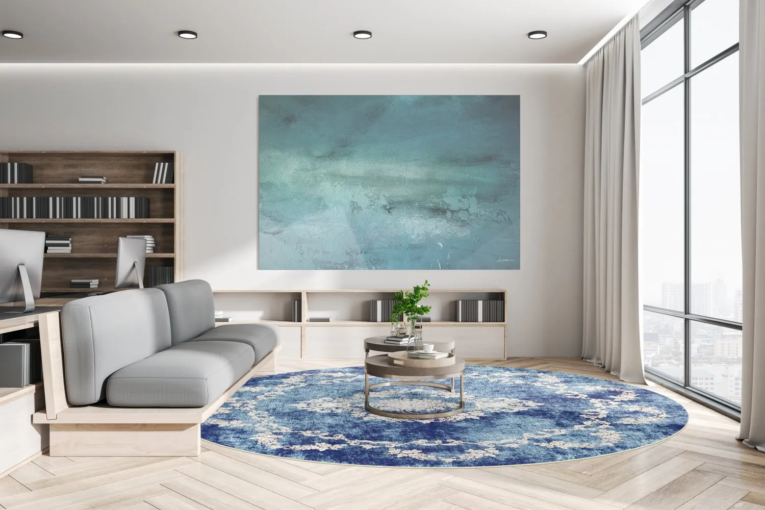 Kerek szőnyeg - Taknis (kék)