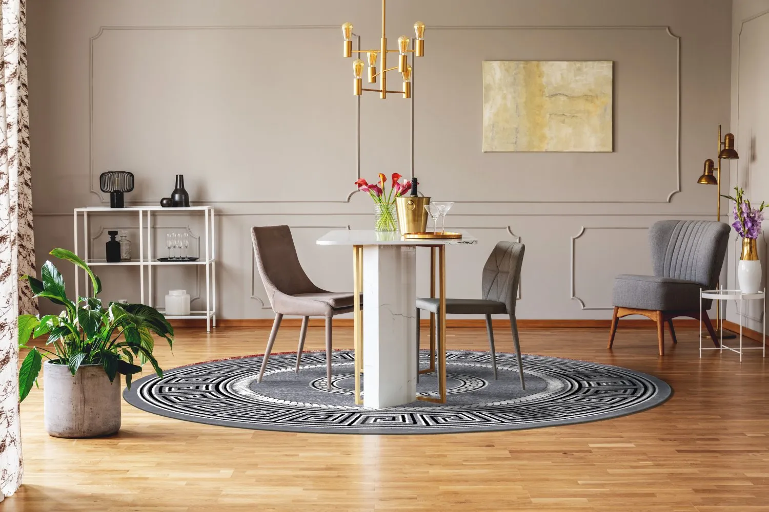 Kerek szőnyeg - Ankara Versace (szürke)