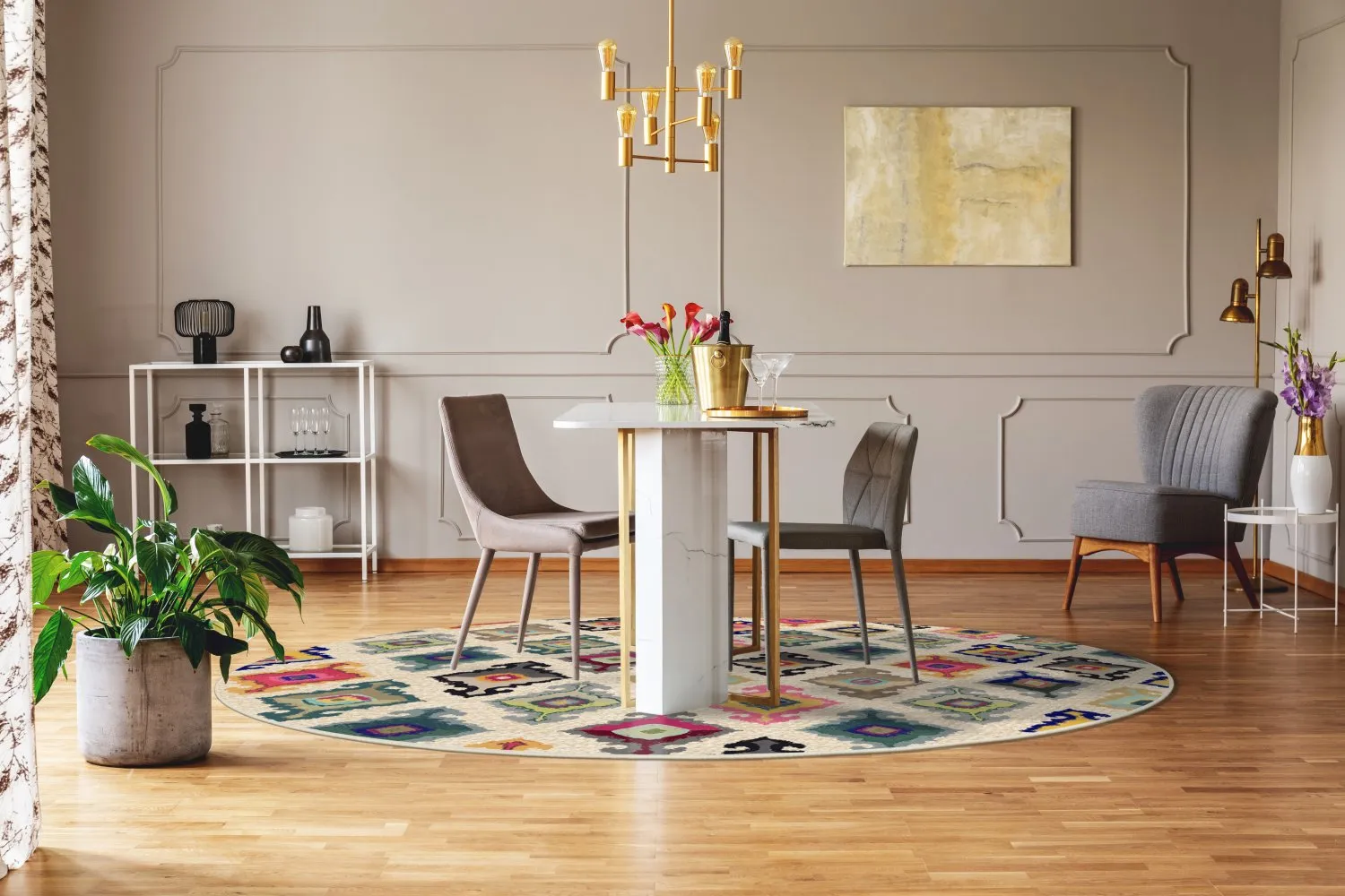 Kerek szőnyeg - Isparta (többszínű)