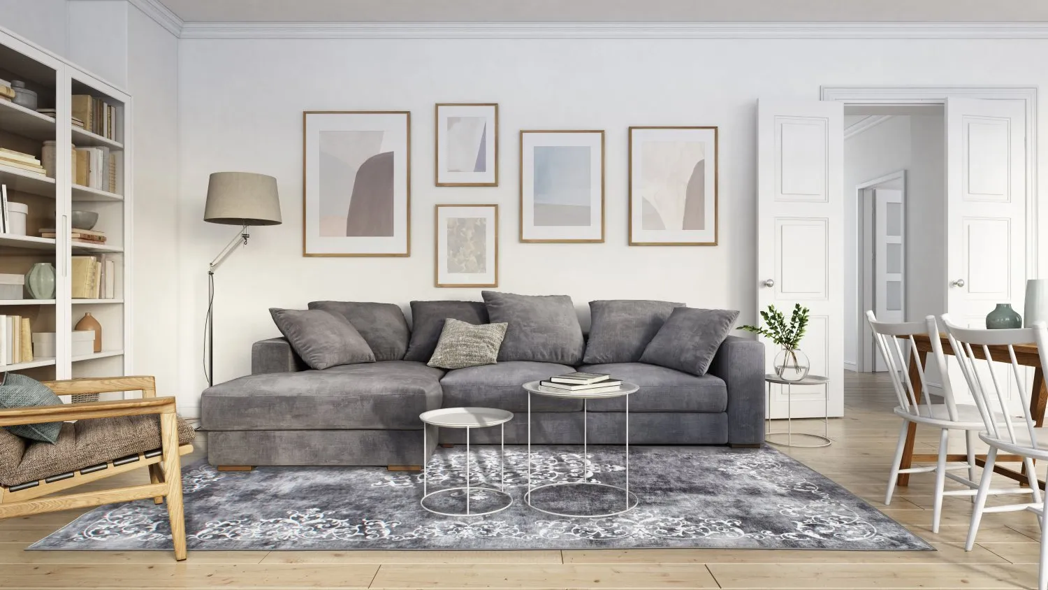 Wilton szőnyeg - Santi (sötétszürke/fehér)