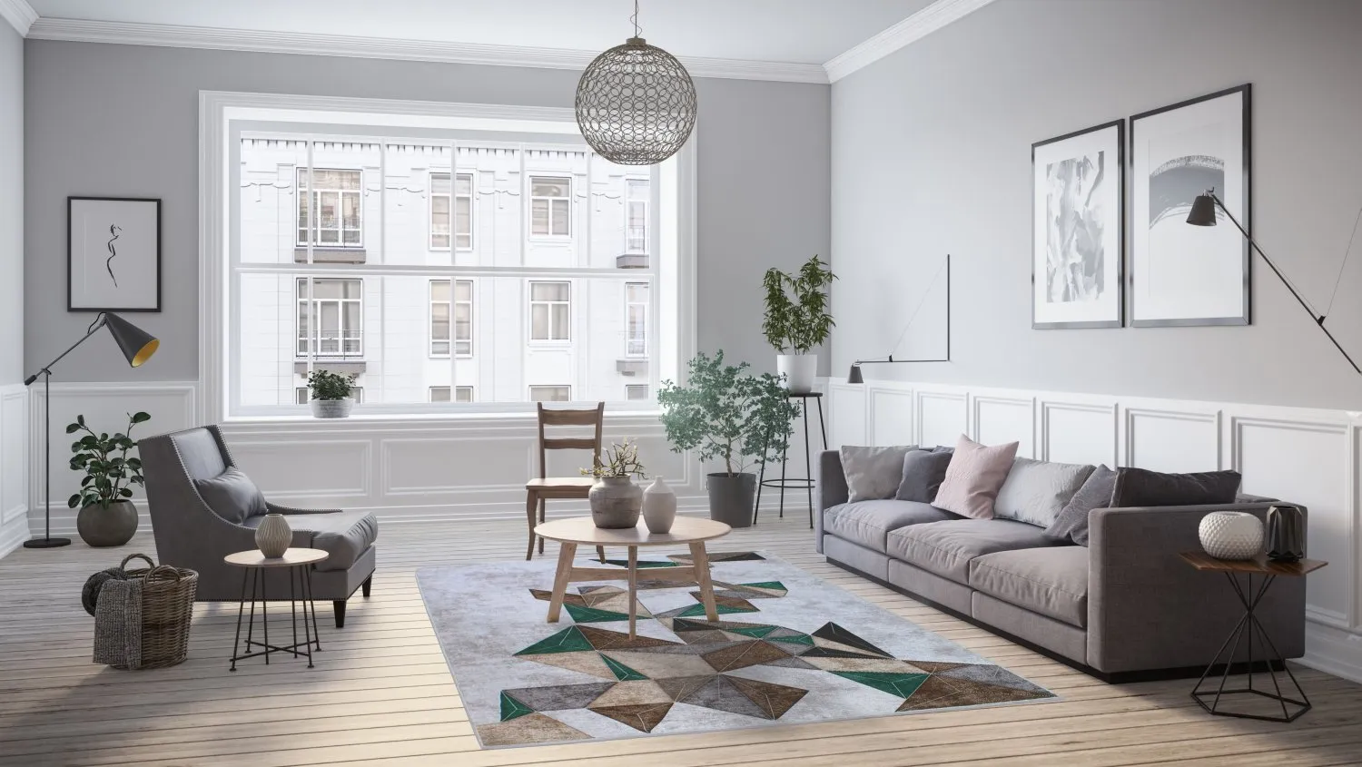 Wilton szőnyeg - Feres (szürke/bezs/többszínű)