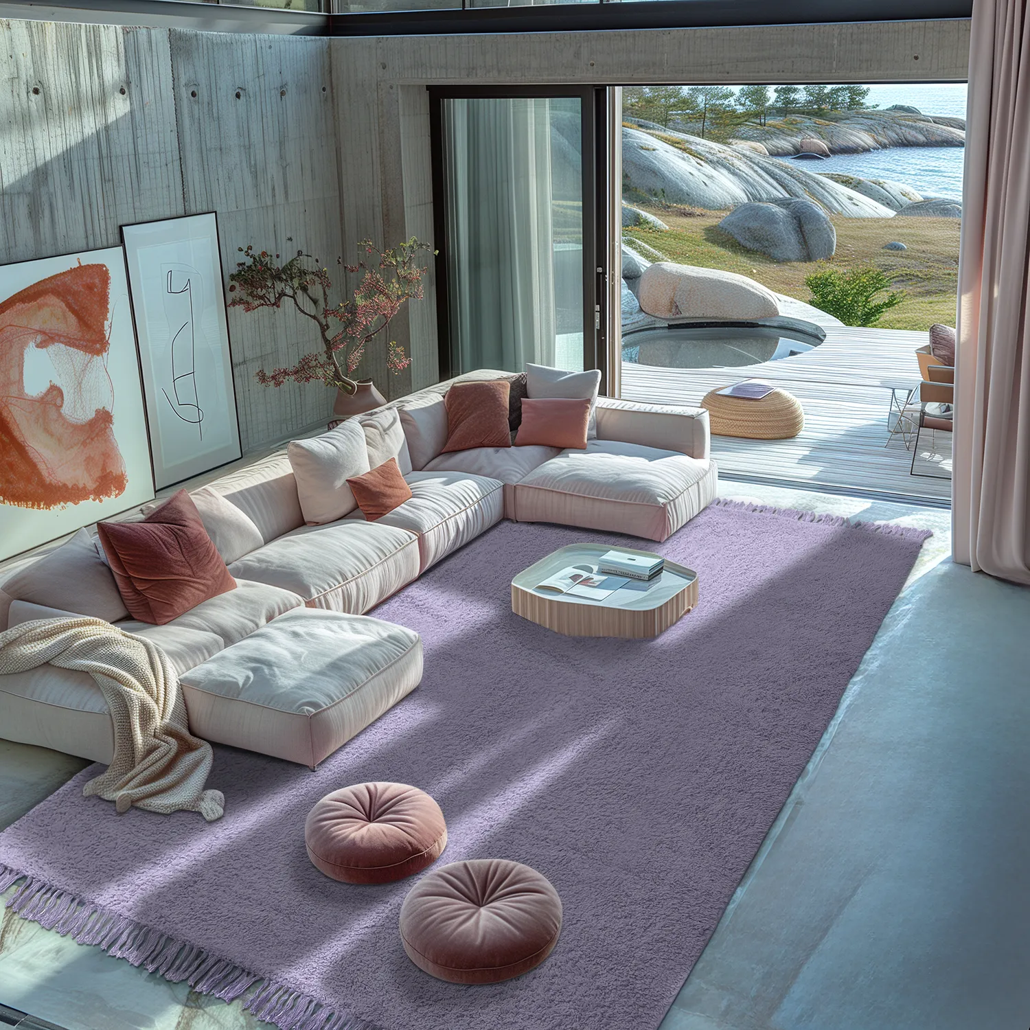 Shaggy szőnyeg - Alba Natural Cotton Shaggy (lila)