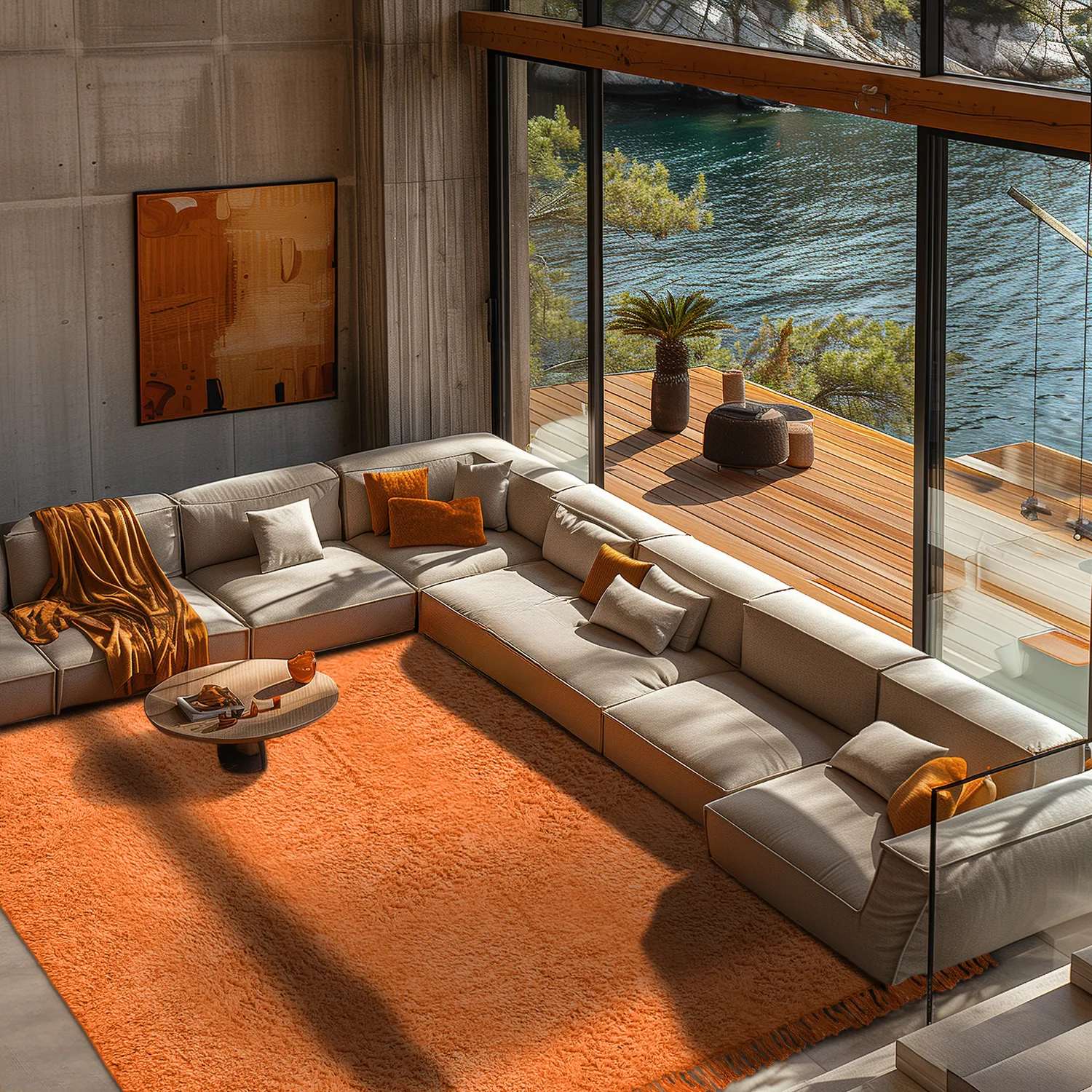 Shaggy szőnyeg - Alba Natural Cotton Shaggy (narancssárga)