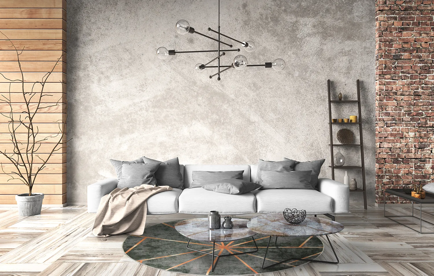 Kerek szőnyeg - Bellizzi (zöld/narancssárga)