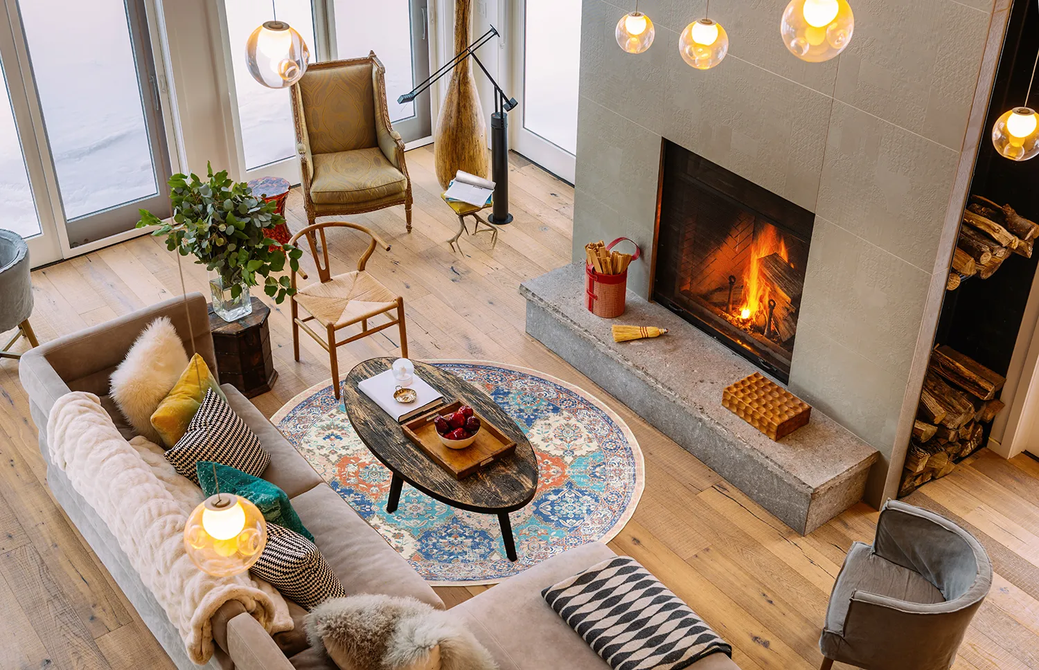 Kerek szőnyeg - Bohemia (rózsaszín/kék)