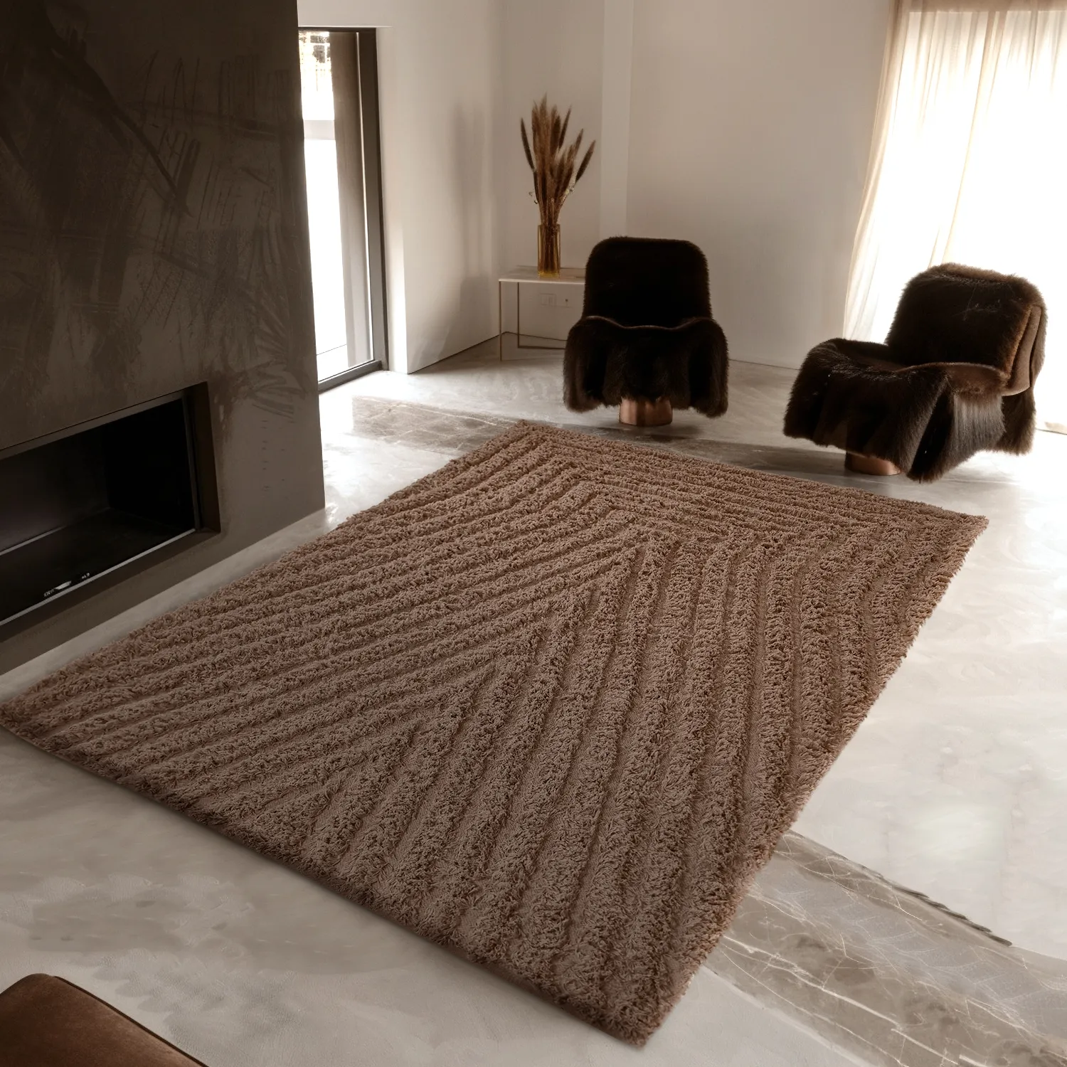 Shaggy szőnyeg - Kendra Natural Cotton Shaggy (barna)