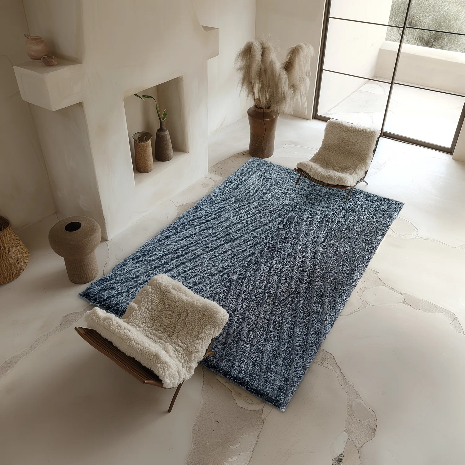 Shaggy szőnyeg - Kendra Natural Cotton Shaggy (szürke/fekete)