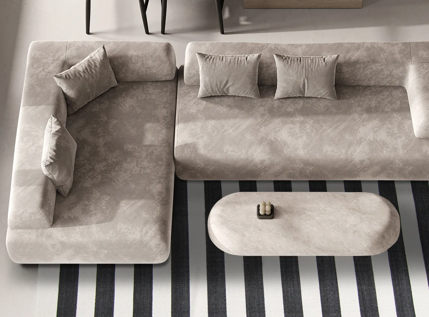 Pamutszőnyeg - Nilo (fekete-fehér)