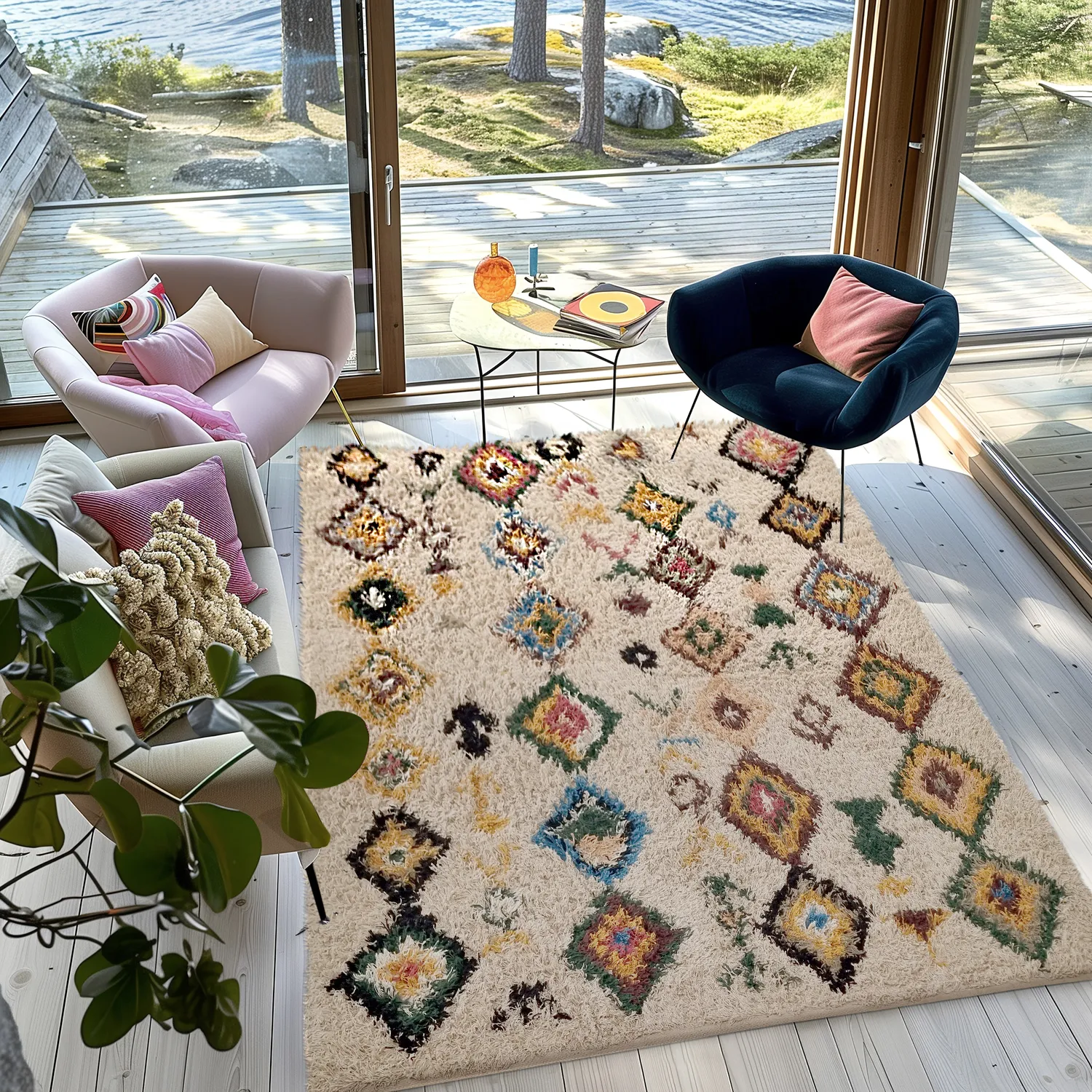 Shaggy szőnyeg - Siddel Natural Cotton Shaggy (bézs/multi)