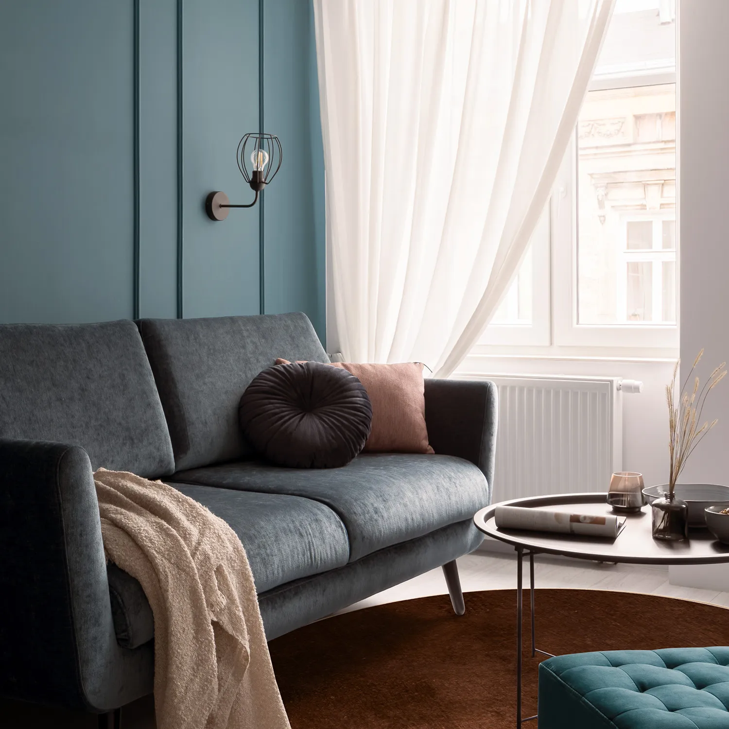 Kerek szőnyeg - Bovera (barna/piros)