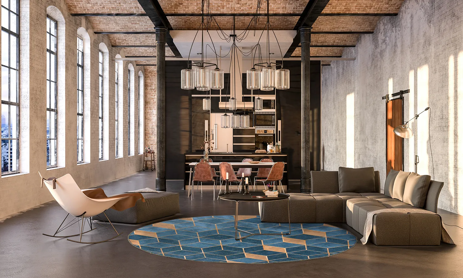 Kerek szőnyeg - Brigooda (ljuskék)