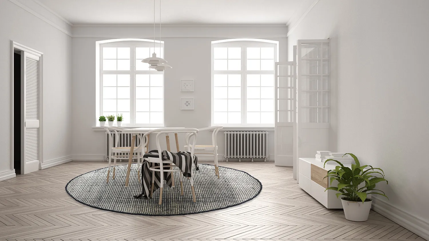 Kerek szőnyeg - Coastal (fekete/fehér)