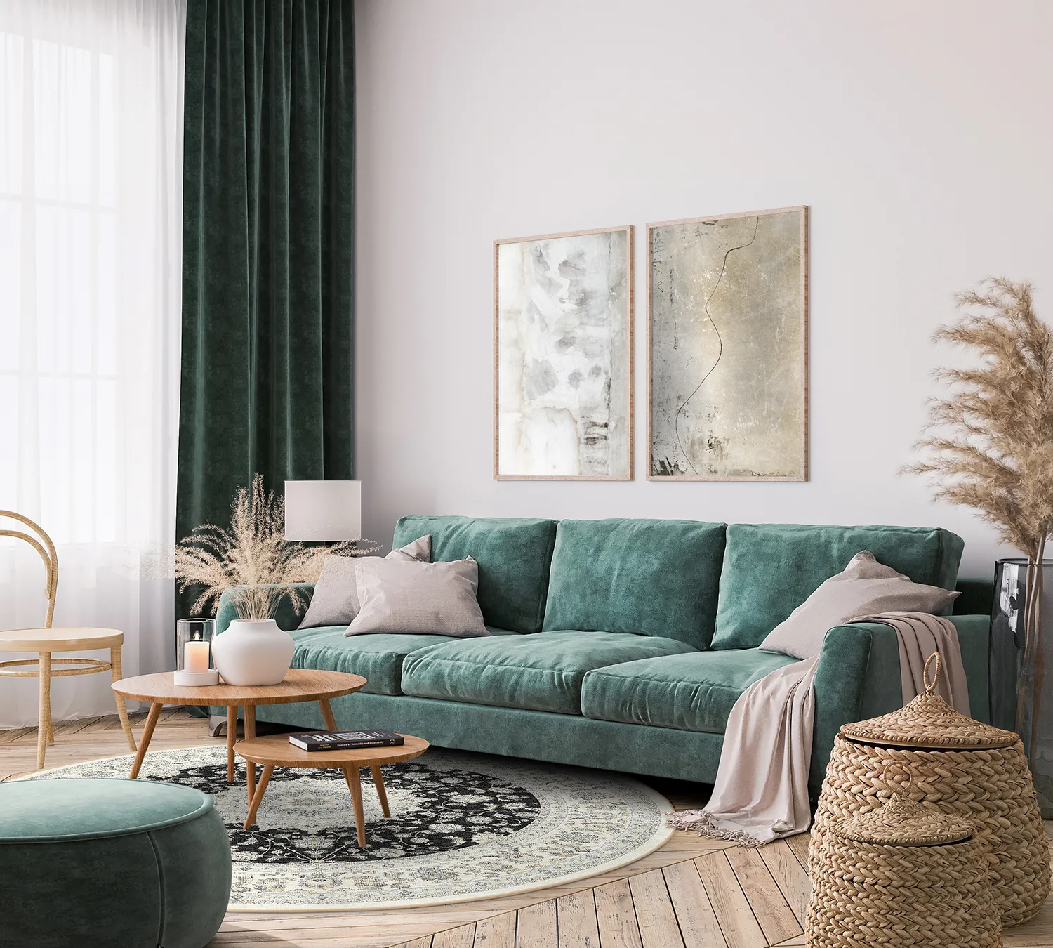 Kerek szőnyeg - Arabella (fekete)