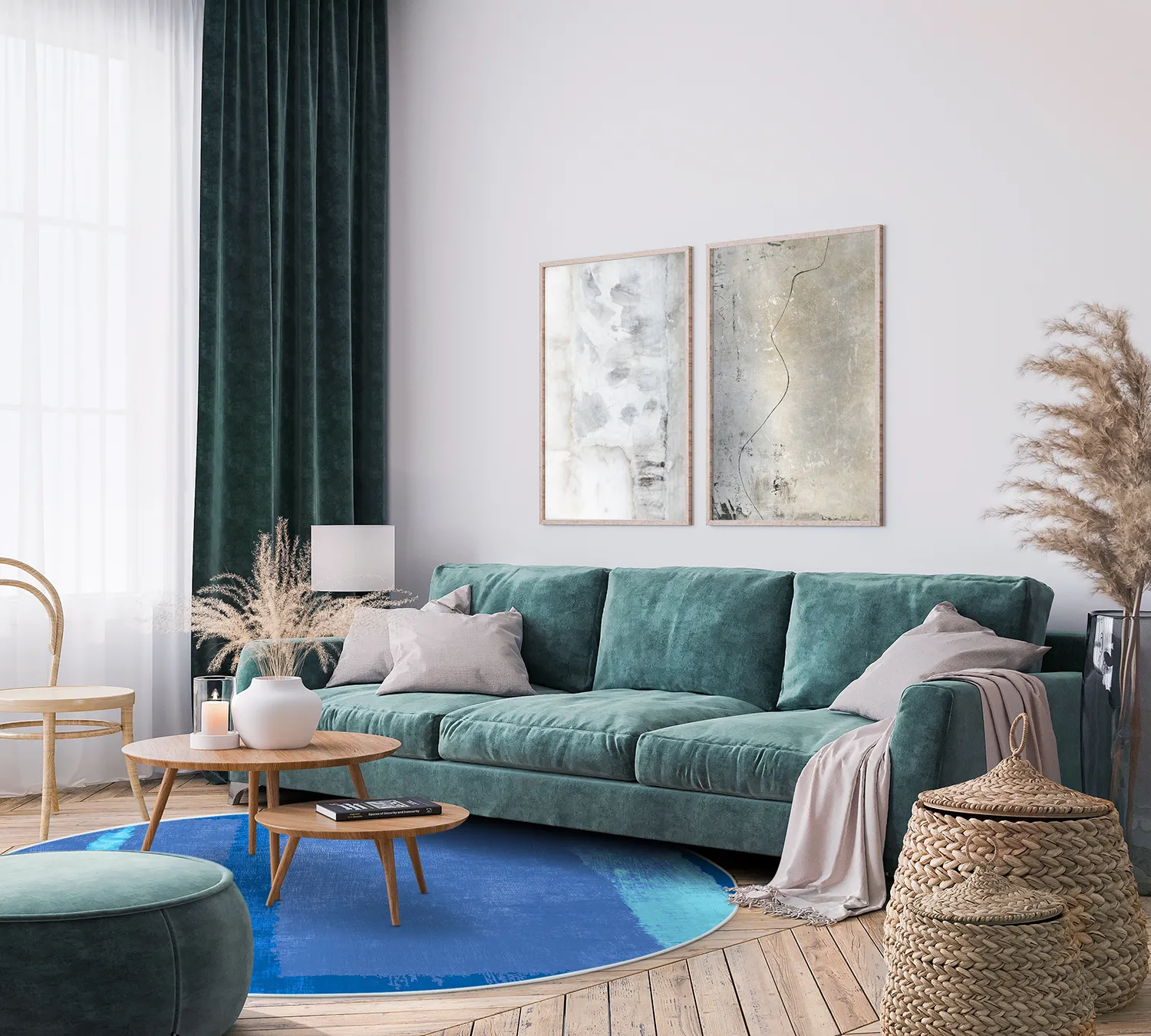 Kerek szőnyeg - Asti (kék)