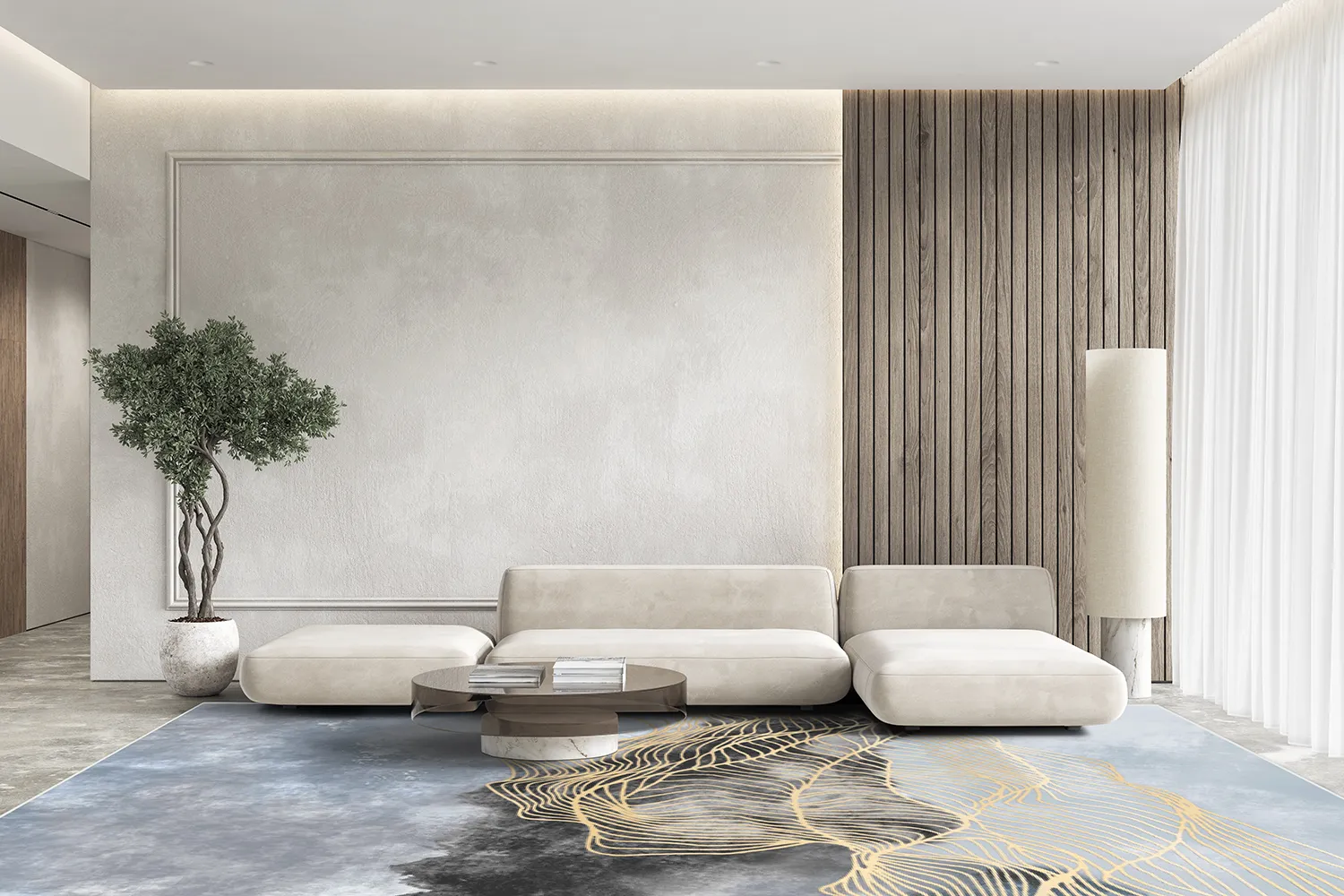 Wilton szőnyeg - Ekual (kék/szürke/arany)