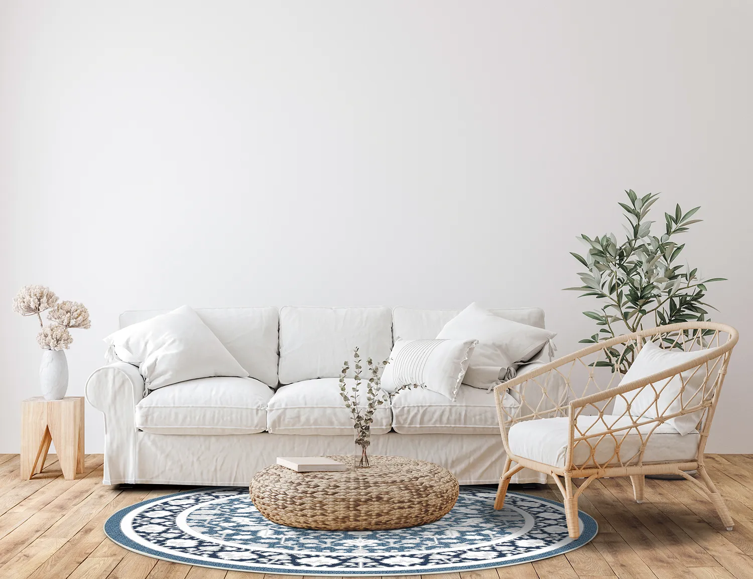 Kerek szőnyeg - Ember (kék)