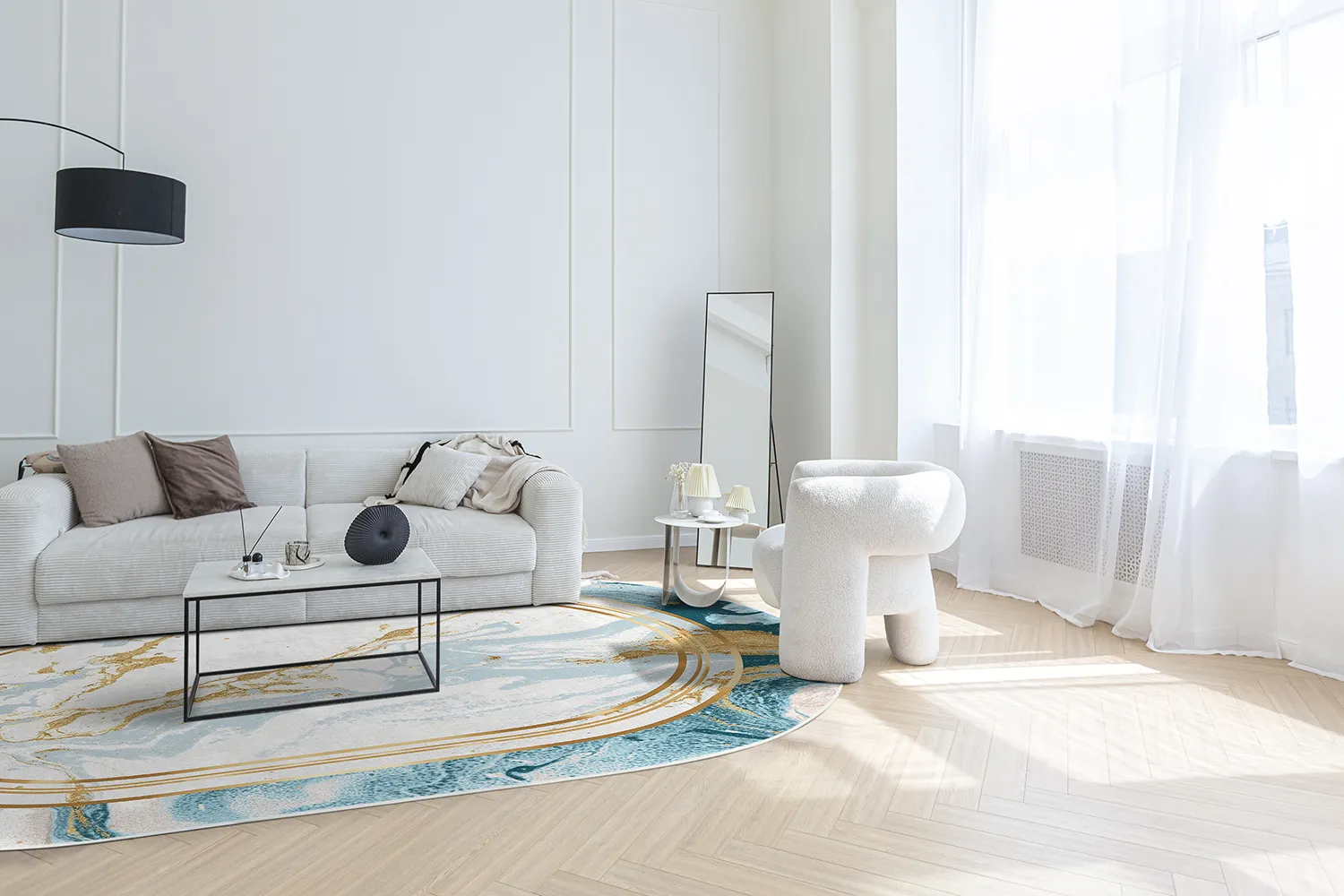 Ovális szőnyeg - Emery (kék)