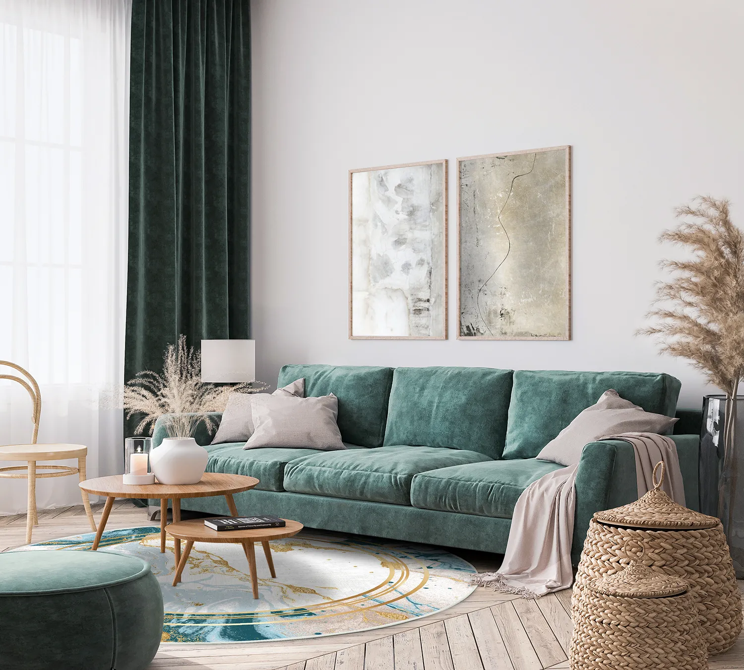 Kerek szőnyeg - Emery (kék)