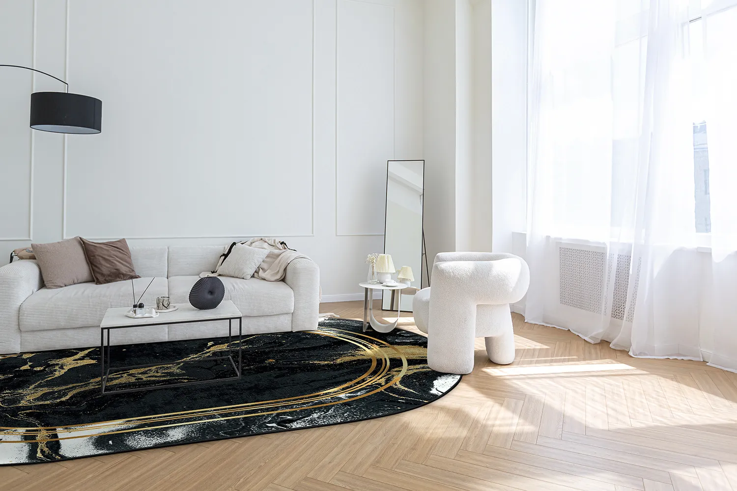 Ovális szőnyeg - Emery (fekete)