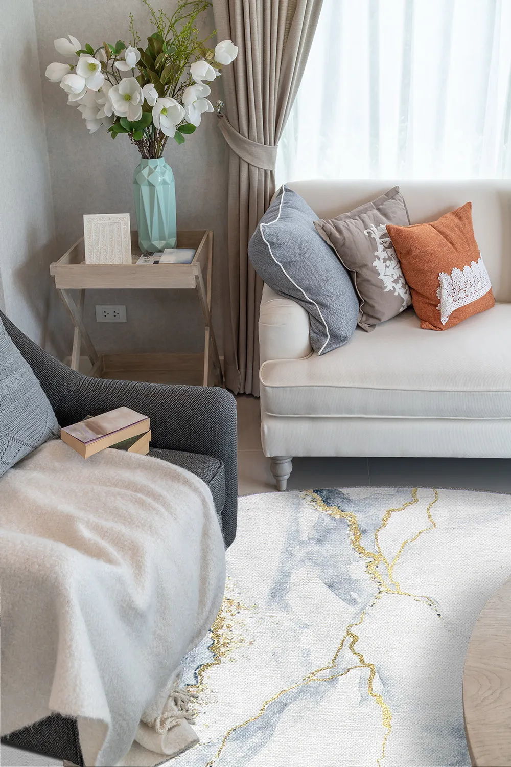 Kerek szőnyeg - Genova (fehér)