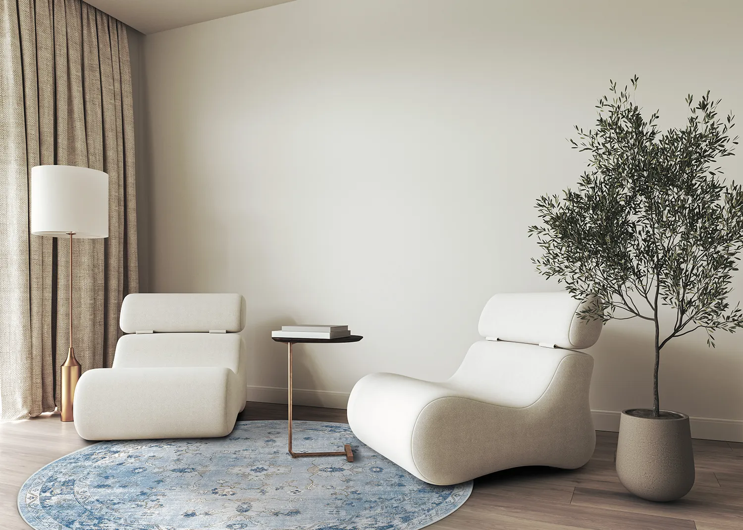 Kerek szőnyeg - Gombalia (ljuskék)