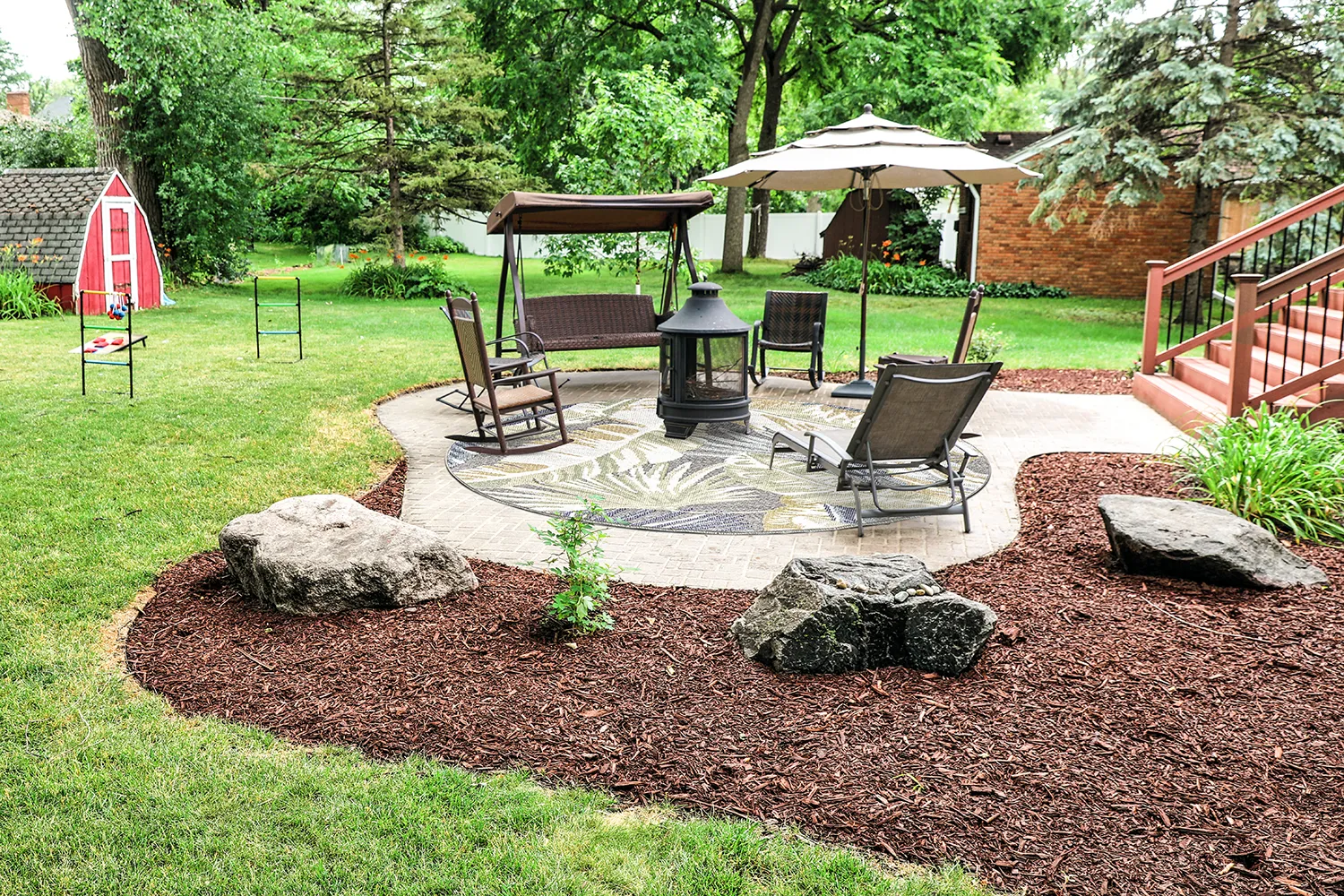 Kerek szőnyeg - Indoor/Outdoor Havana (sötétkék/többszínű)